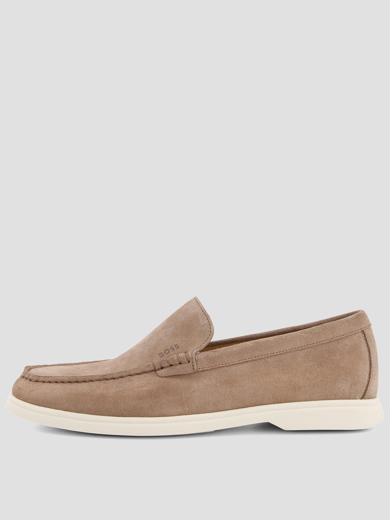 BOSS Sienne Suede Casual Loafers, Beige, Size 10, Men