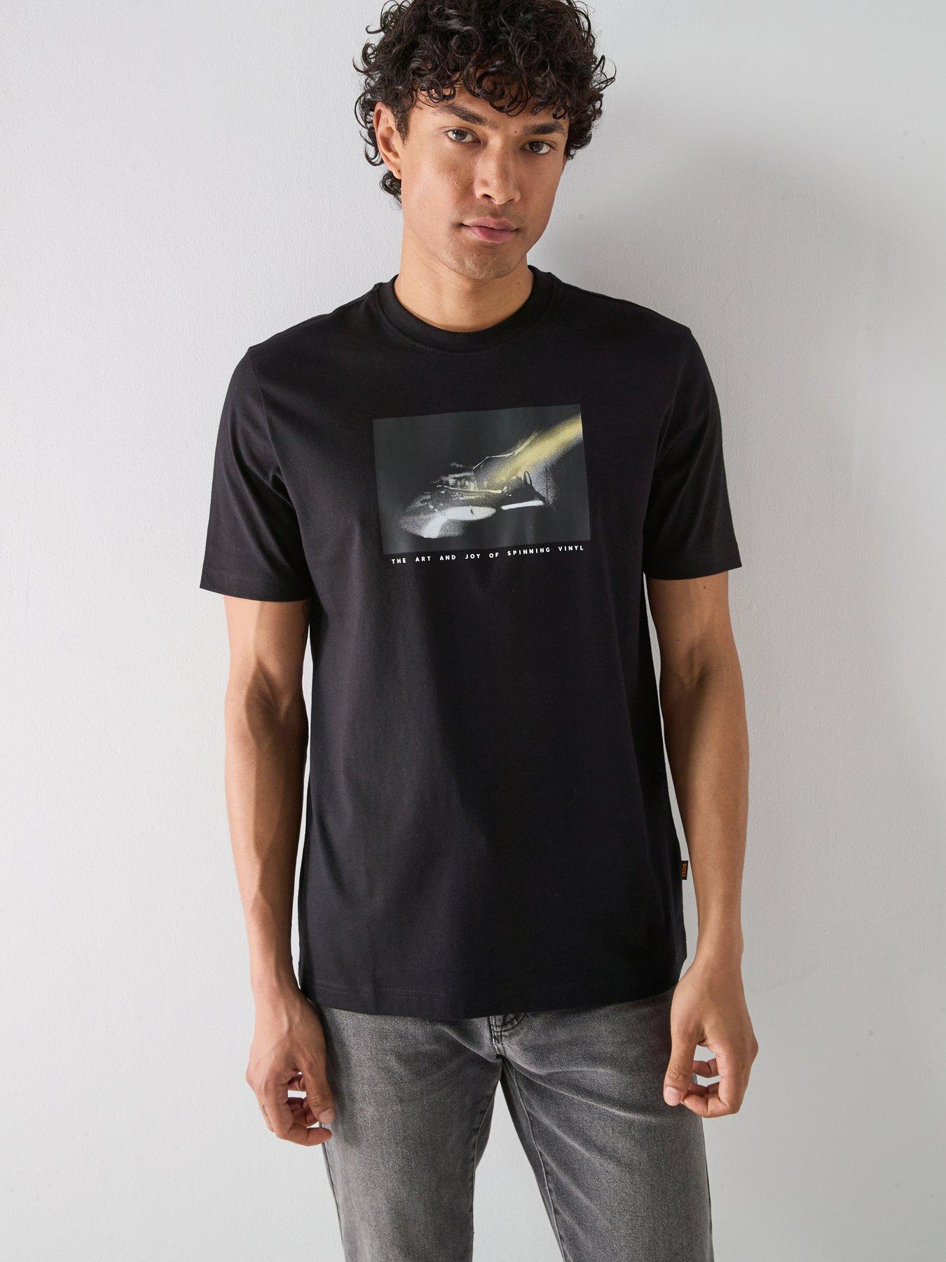 BOSS Deck Graphic Relaxed Fit T-shirt, Black, Size M, Men