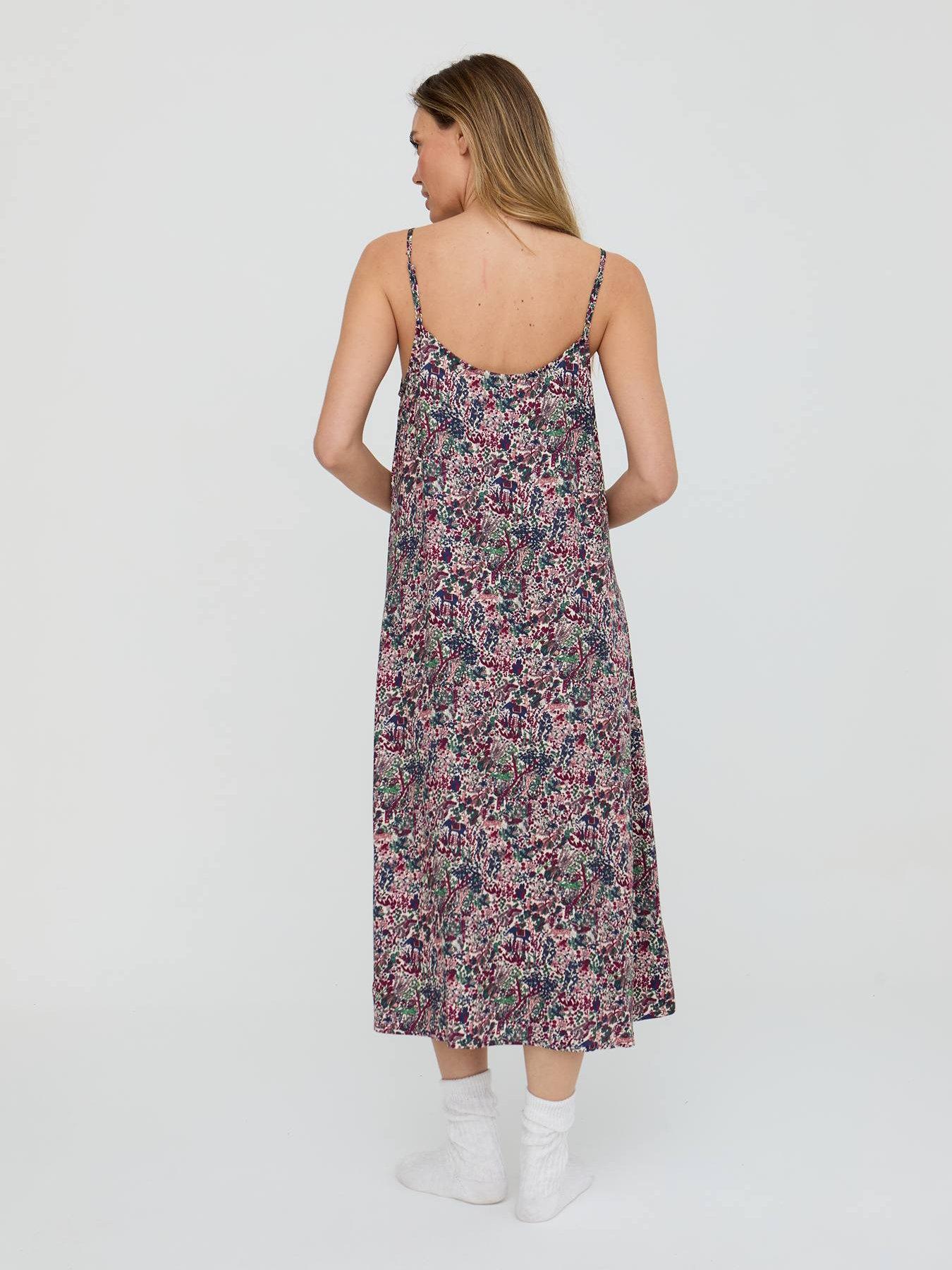 Image 2 of 4 of Lily & Lionel Rosie V-Neck Forest Floral Print Nightie - Multi
