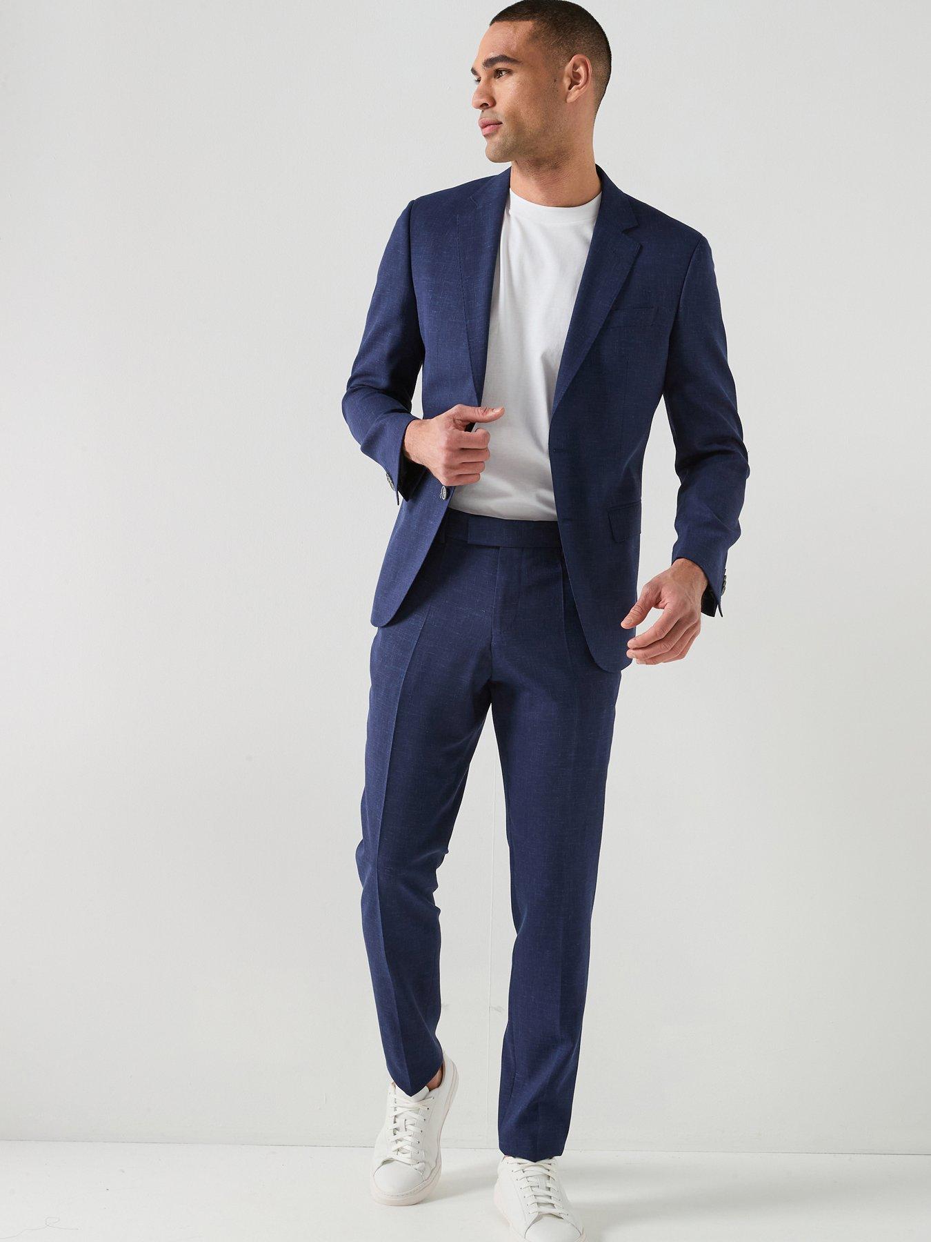 Image 1 of 6 of BOSS 2-Piece Bi-Stretch Slim Fit Suit - Dark Blue