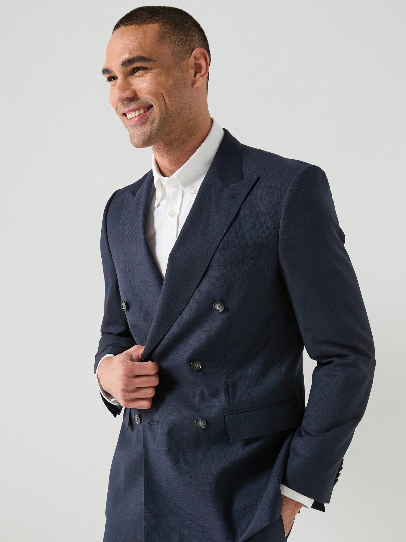 BOSS H-Huge 2-Piece Double Breasted Slim Fit Suit - Dark Blue