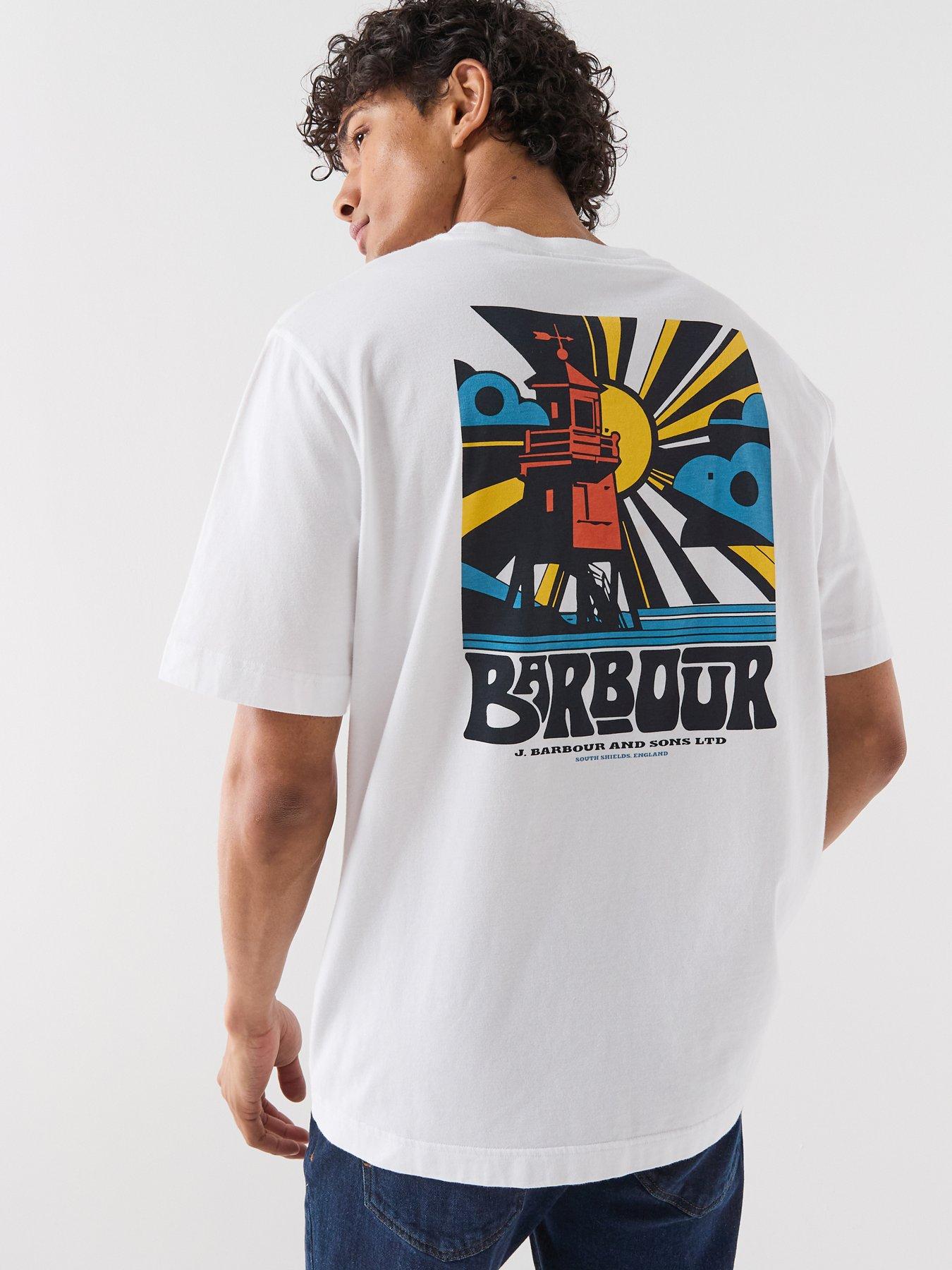 Barbour Barbour Frome Back Graphic Relaxed Fit T-shirt - White