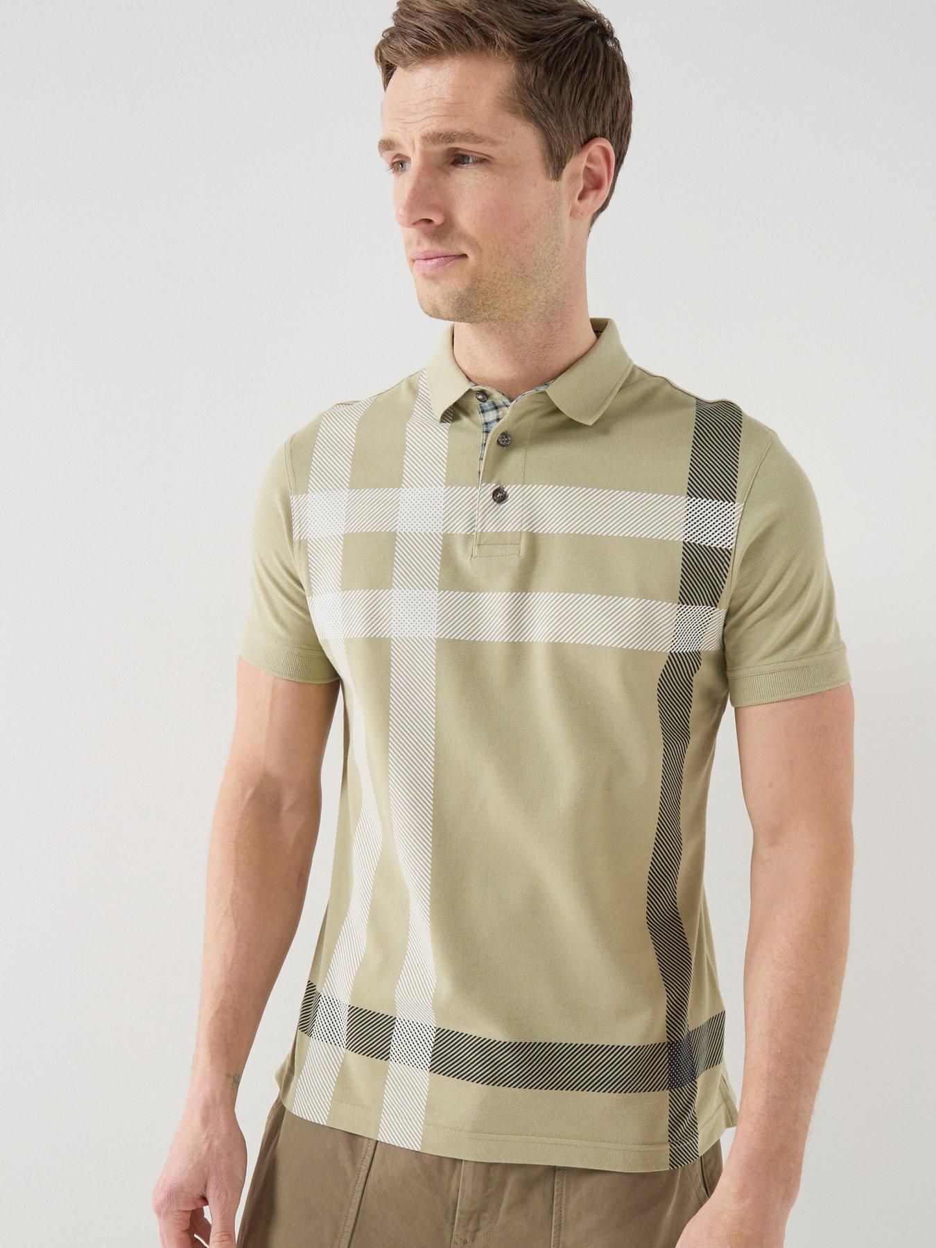 Barbour Blaine Tartan Tailored Fit Polo Shirt - Khaki
