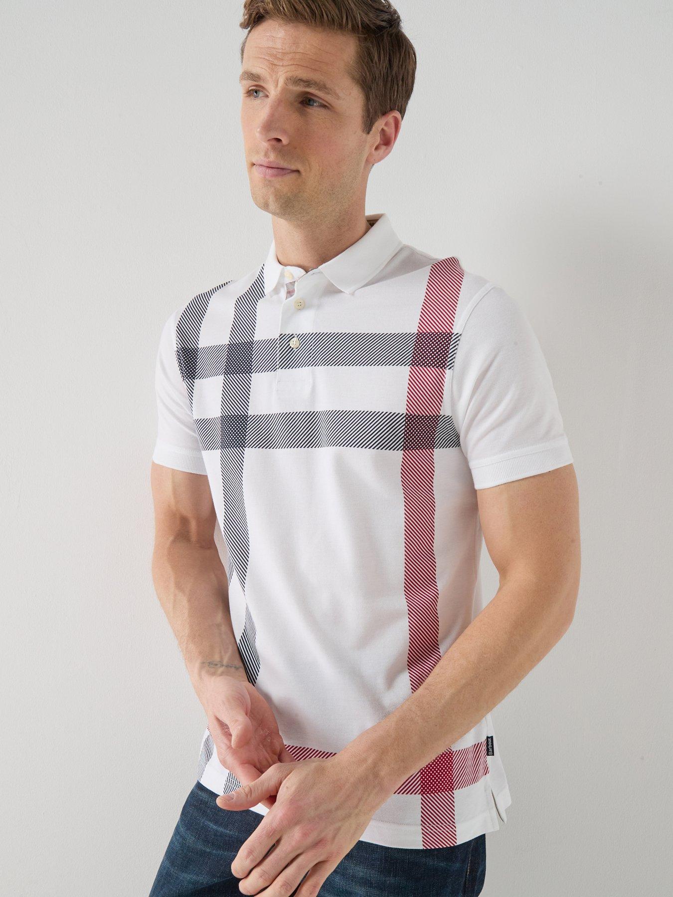 Barbour Blaine Tartan Tailored Fit Polo Shirt - White
