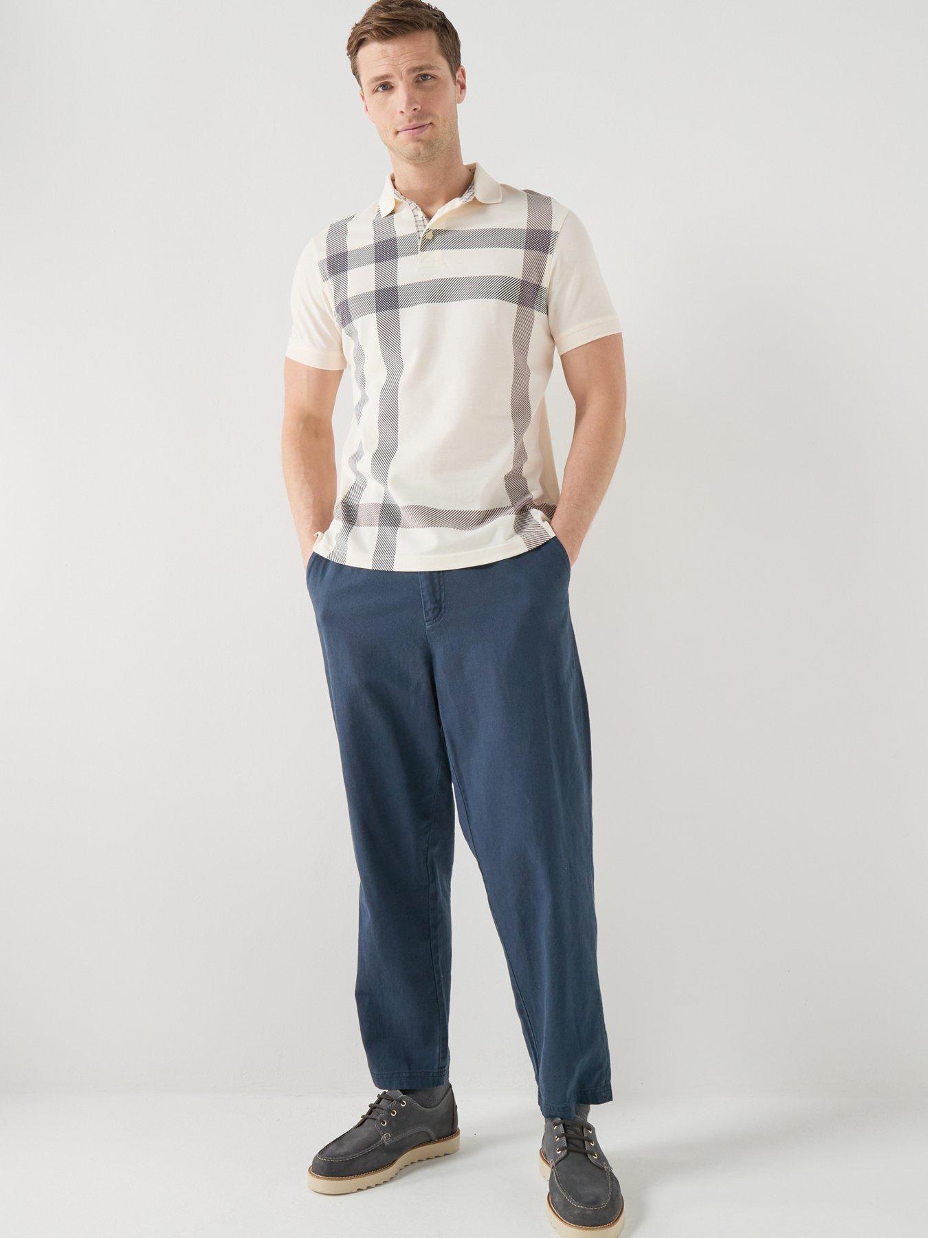 Image 3 of 5 of Barbour Blaine Tartan Tailored Fit Polo Shirt - Beige