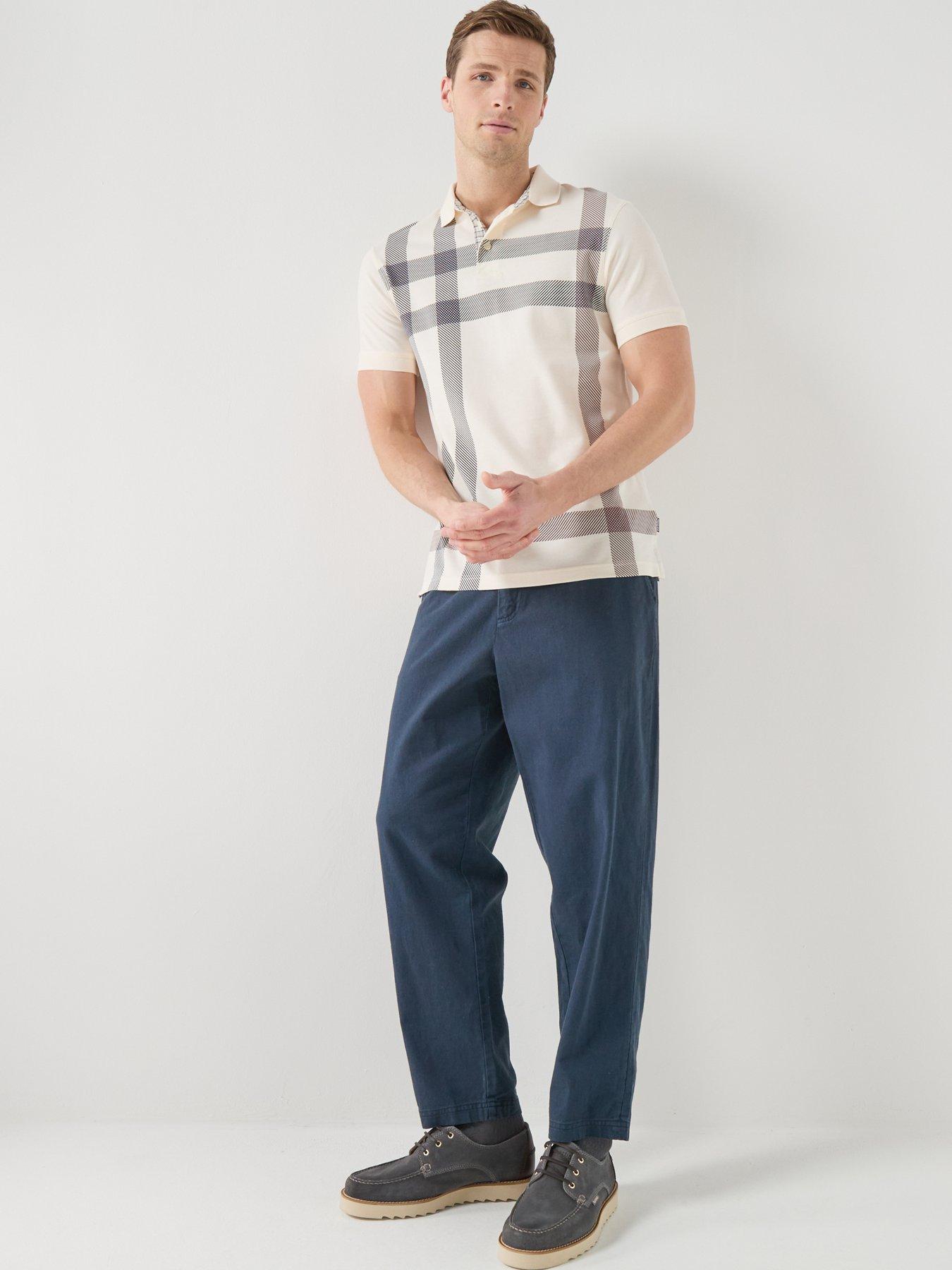 Image 5 of 5 of Barbour Blaine Tartan Tailored Fit Polo Shirt - Beige