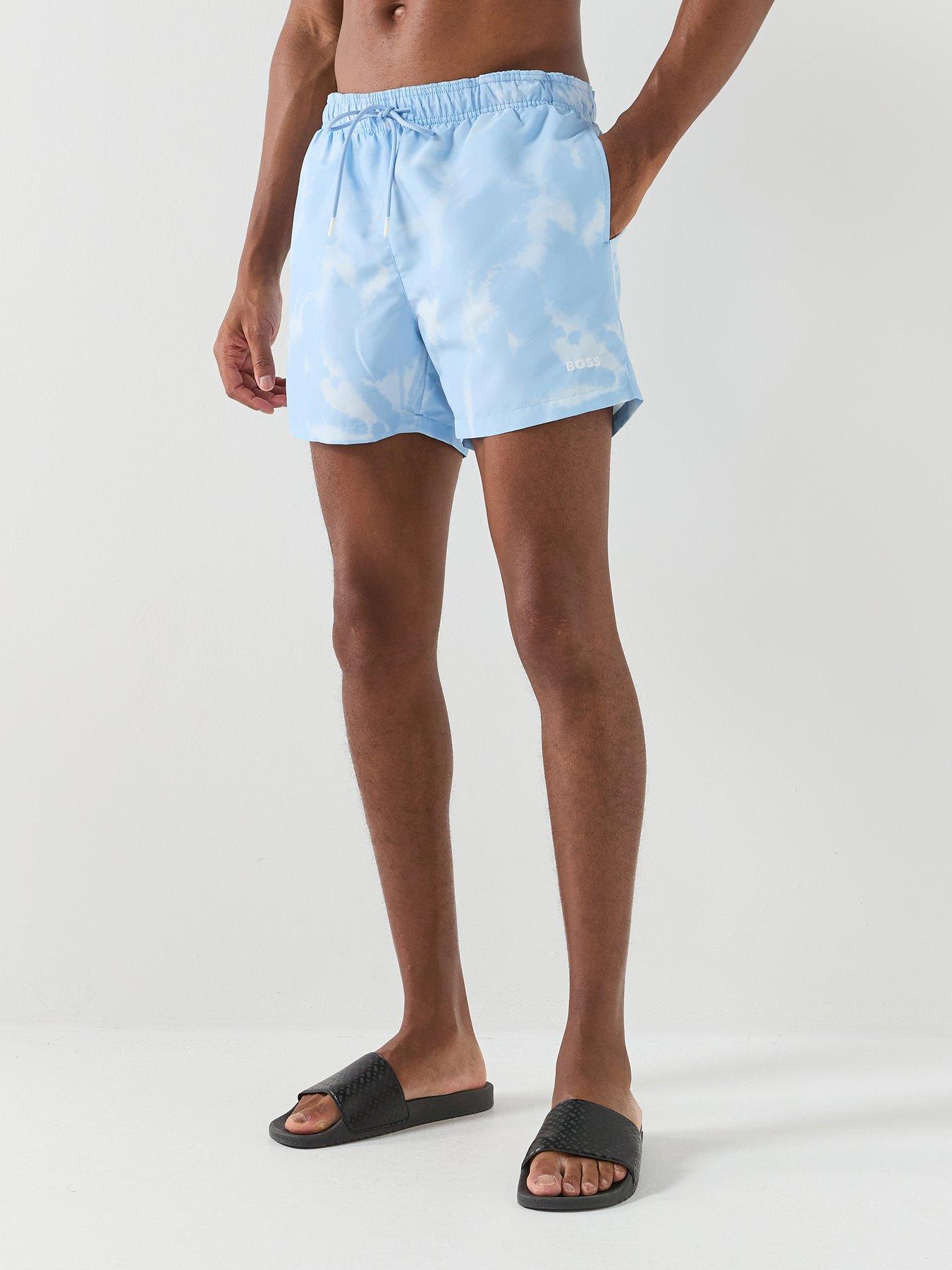 Image 1 of 5 of BOSS Lionfish Printed Swim Shorts - Light Blue