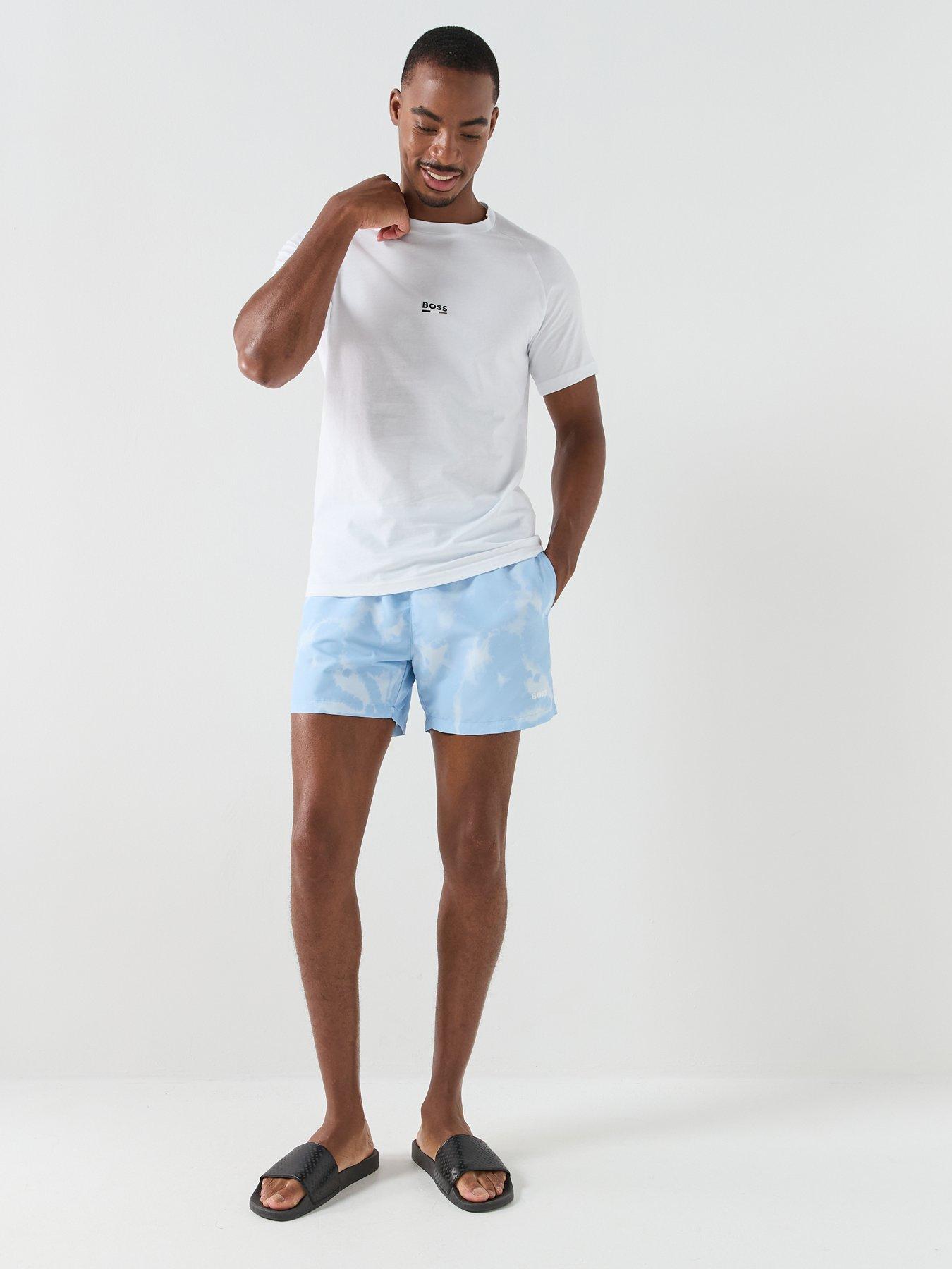 Image 3 of 5 of BOSS Lionfish Printed Swim Shorts - Light Blue