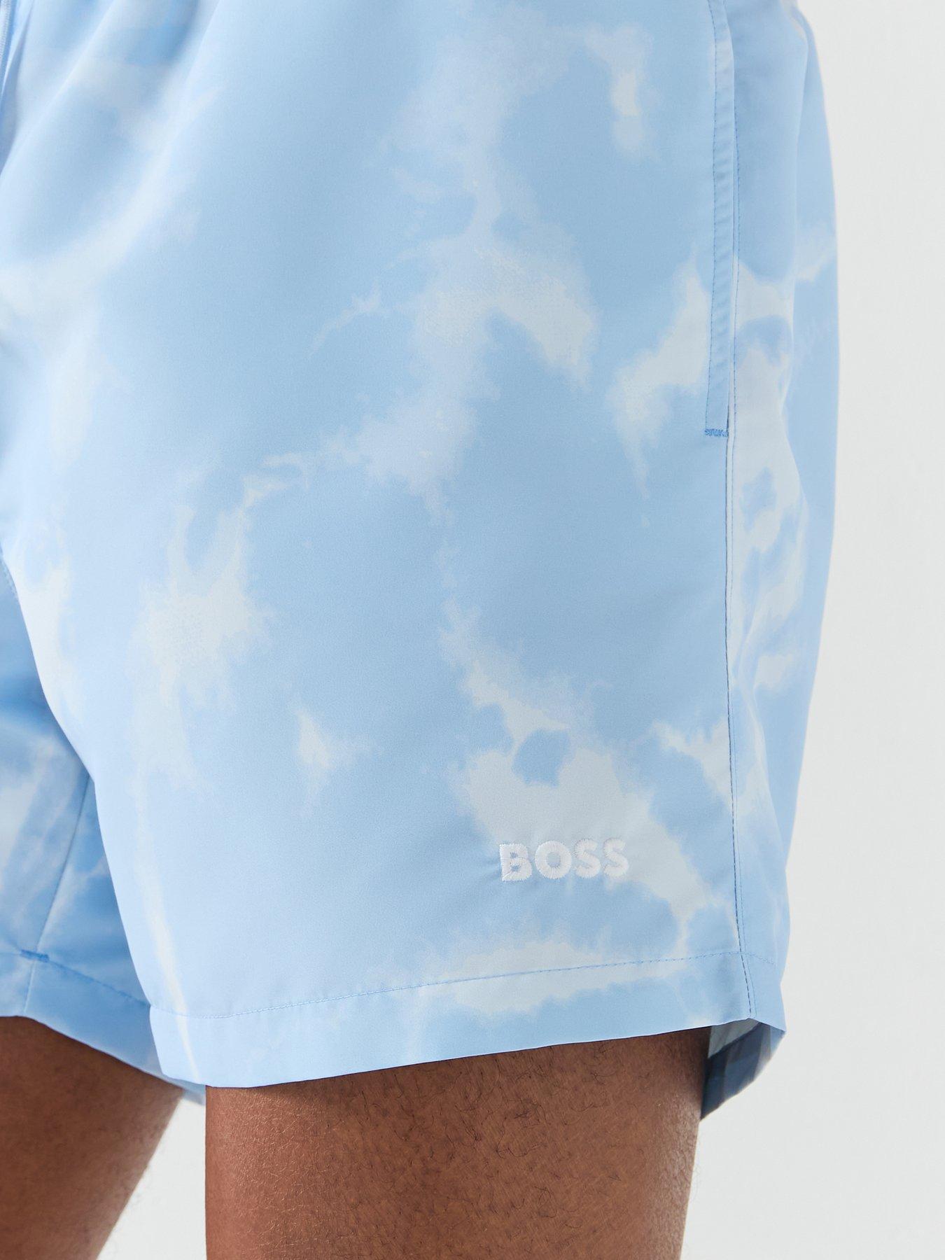 Image 4 of 5 of BOSS Lionfish Printed Swim Shorts - Light Blue