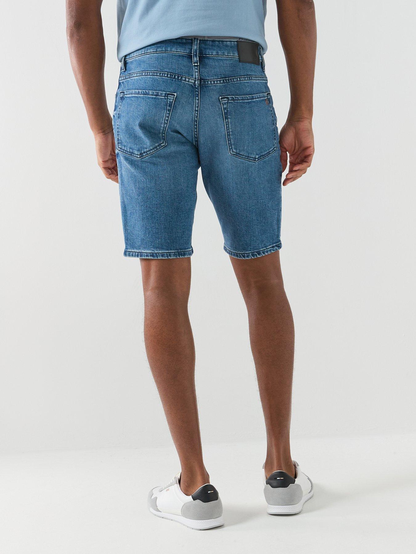 Image 2 of 6 of BOSS ReMaine Bo Regular Fit Denim Shorts - Mid Wash