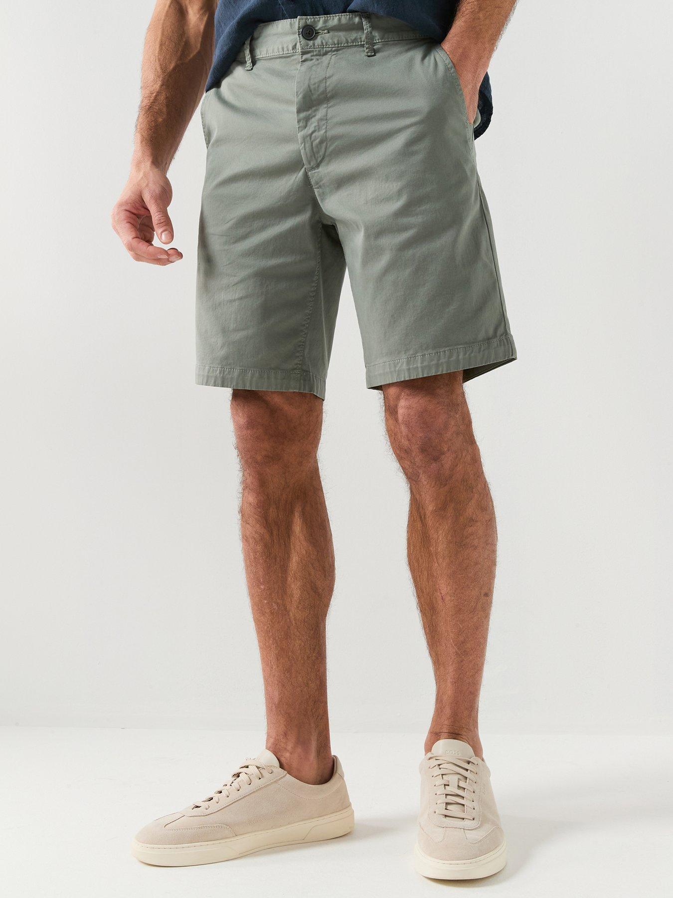 BOSS Chino Slim Fit Shorts, Dark Khaki, Size 34, Men