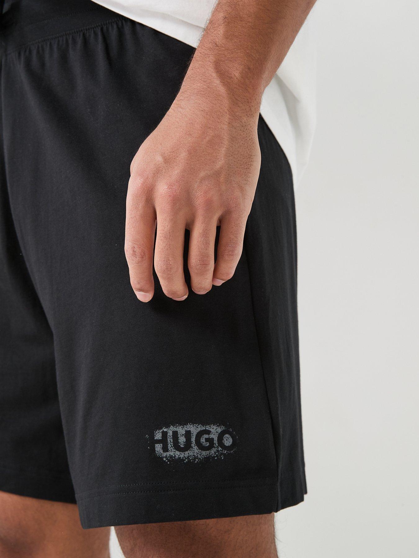 Image 4 of 5 of HUGO Spray Logo Loungewear Shorts - Black