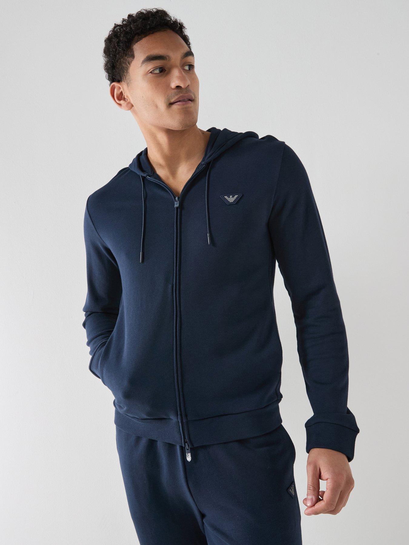 Emporio Armani Bodywear Emporio Armani Bodywear Terry Modal Zip Through Loungewear Hoodie - Dark Blue