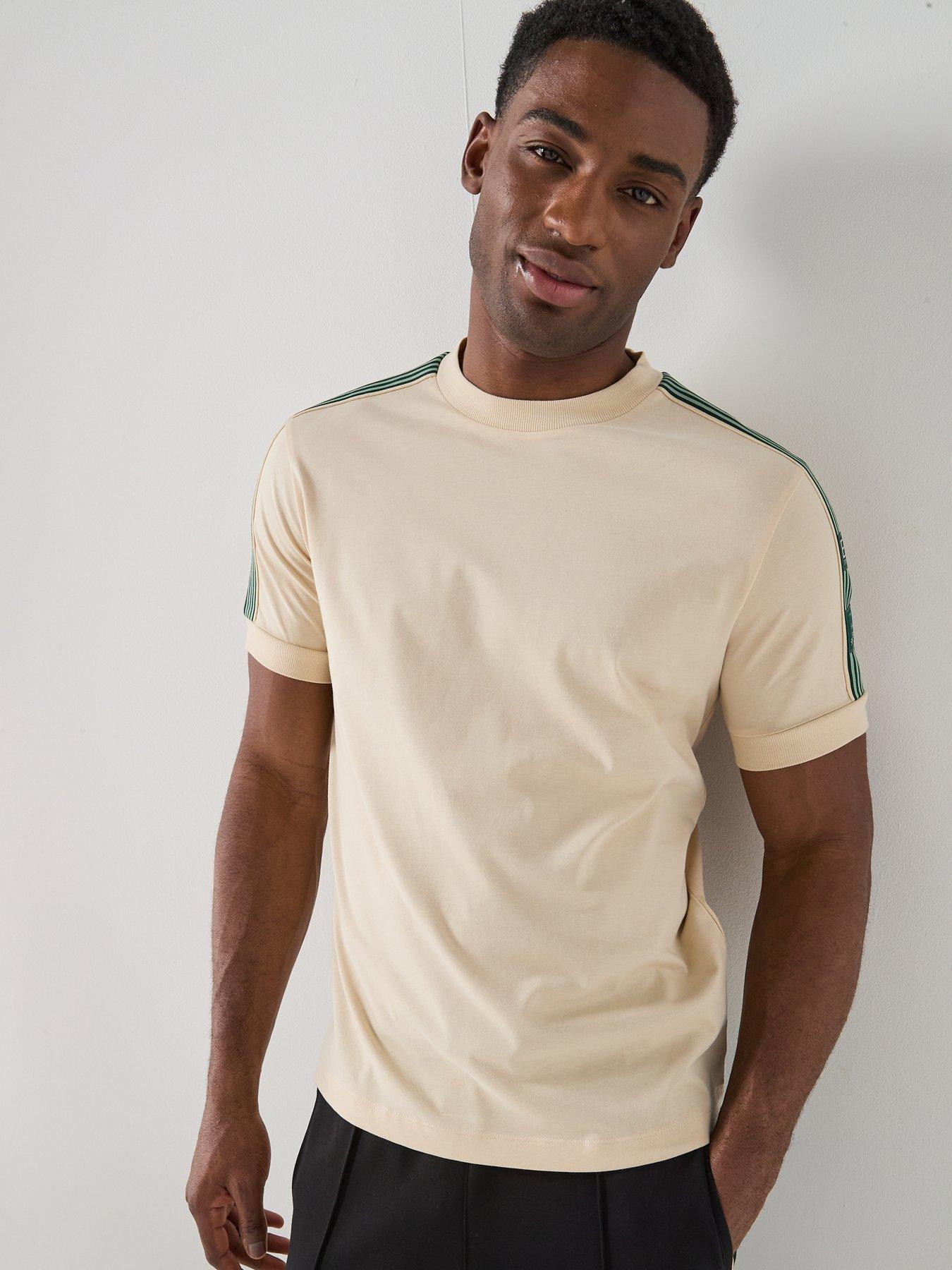 EA7 Emporio Armani Train Premium Taped Sleeve T-Shirt, Beige, Size S, Men