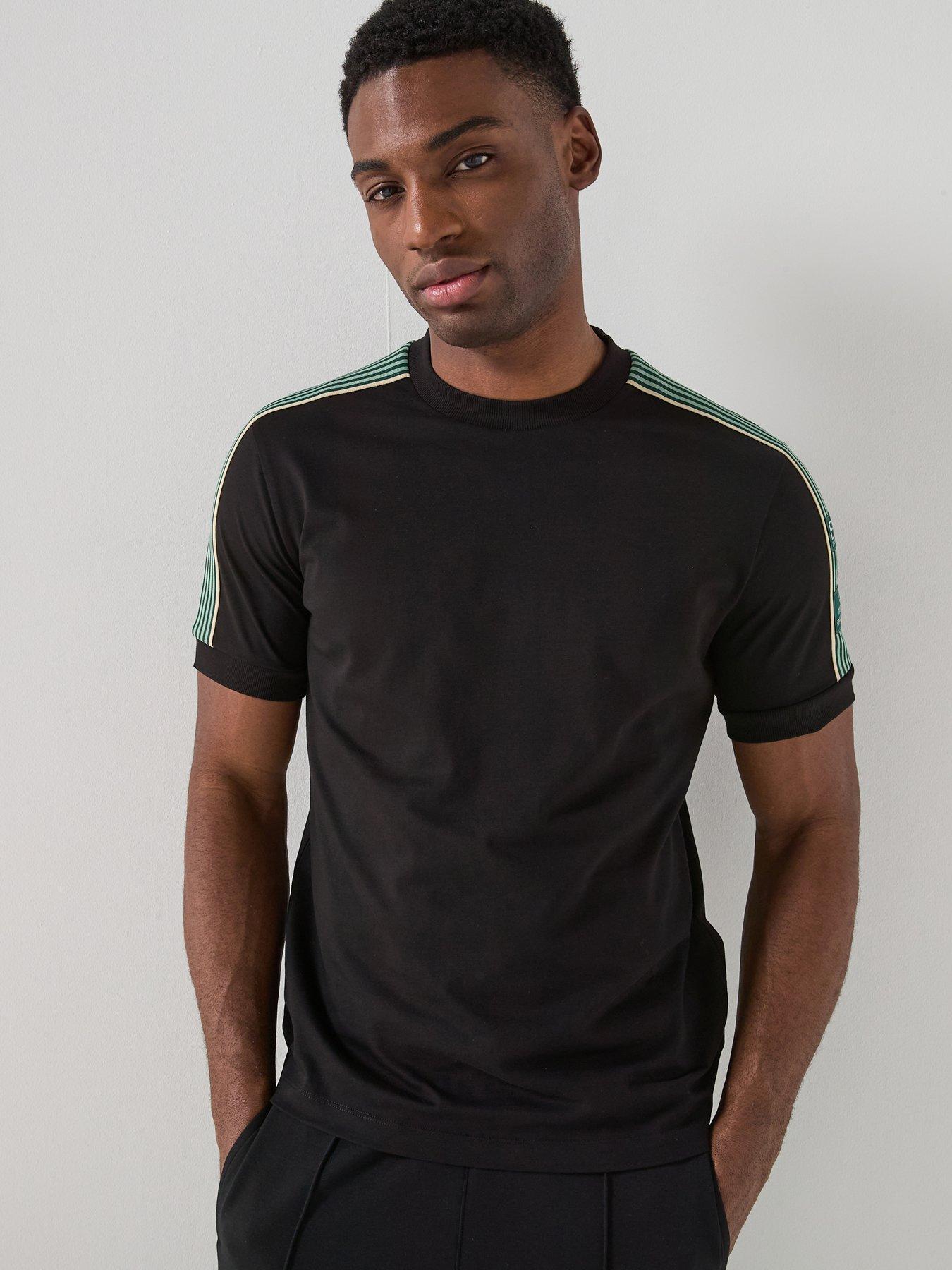 Ea7 Emporio Armani Train Premium Taped Sleeve T-Shirt - Black