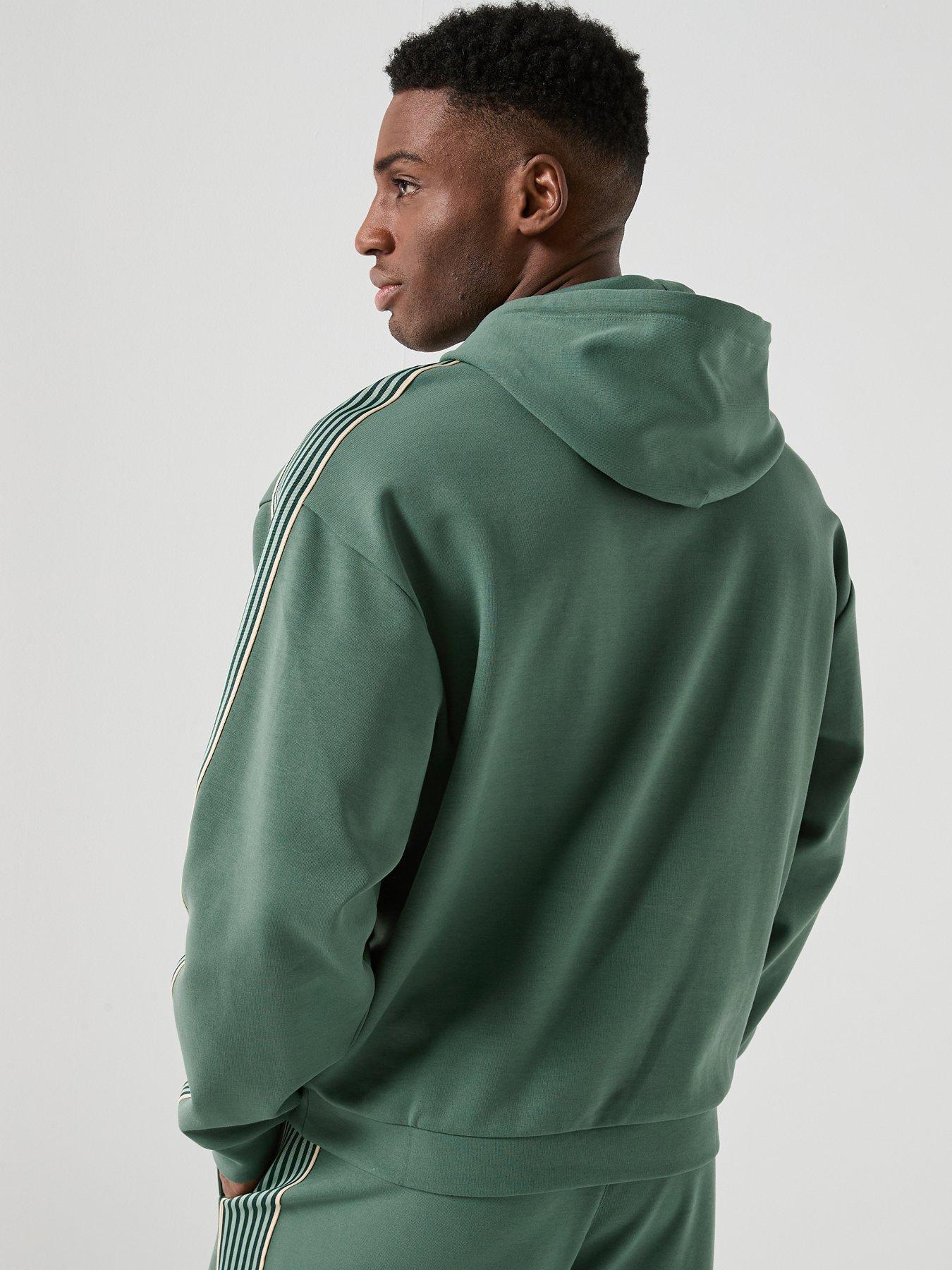 Image 2 of 6 of EA7 Emporio Armani Train Premium Taped Sleeve Overhead Hoodie - Dark Green