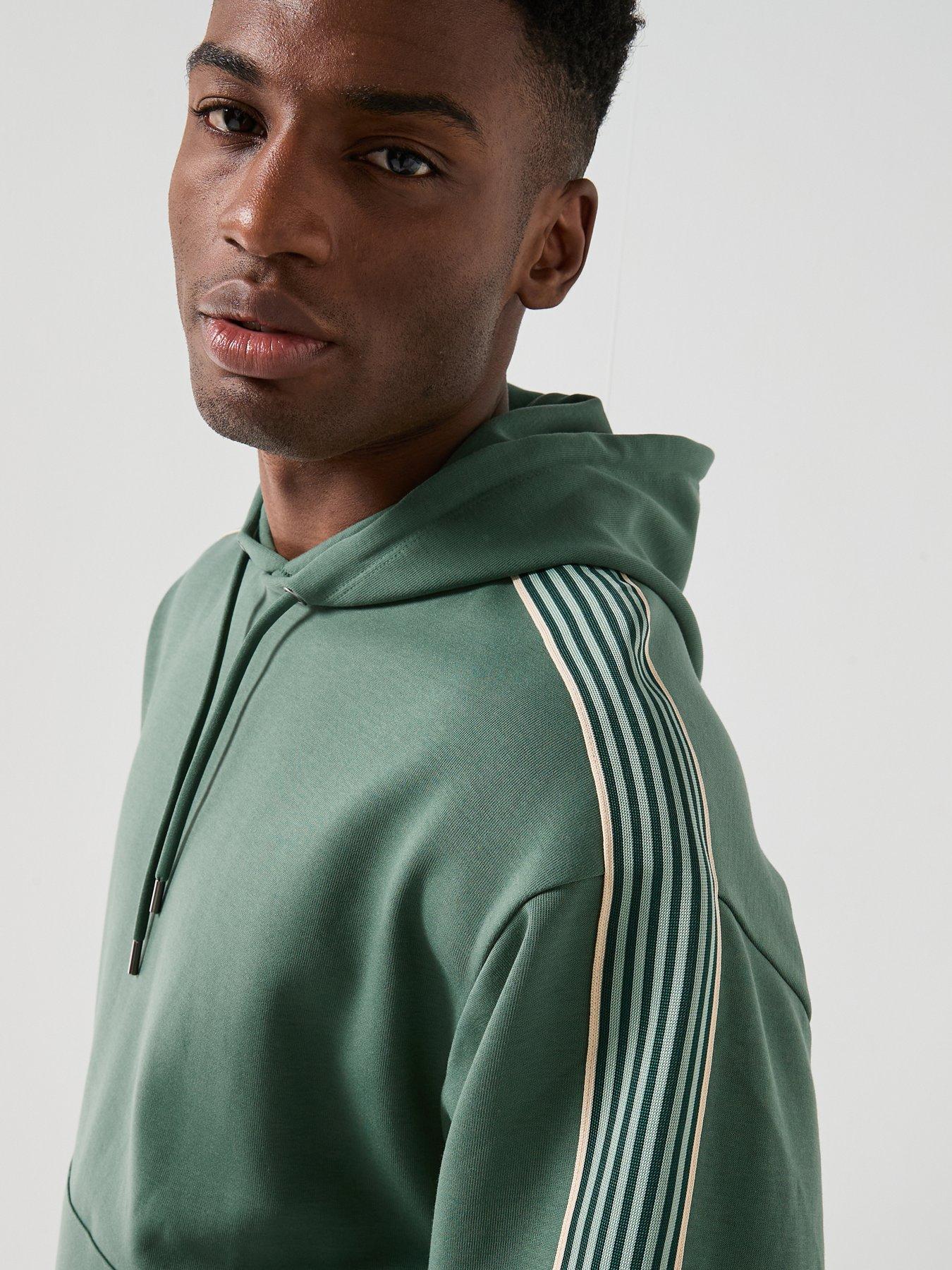Image 6 of 6 of EA7 Emporio Armani Train Premium Taped Sleeve Overhead Hoodie - Dark Green