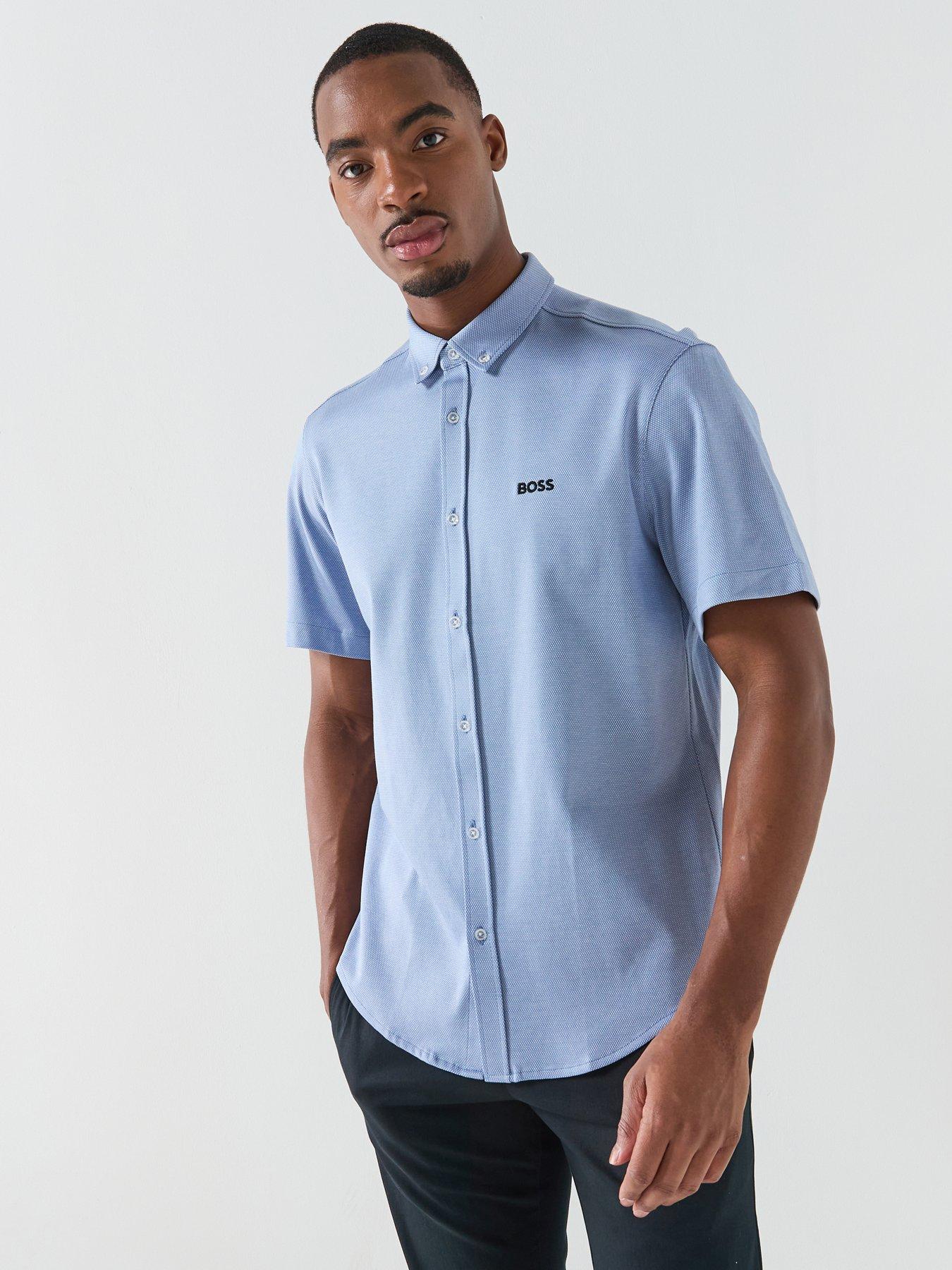 BOSS St_Motion S Relaxed Fit Shirts - Light Blue