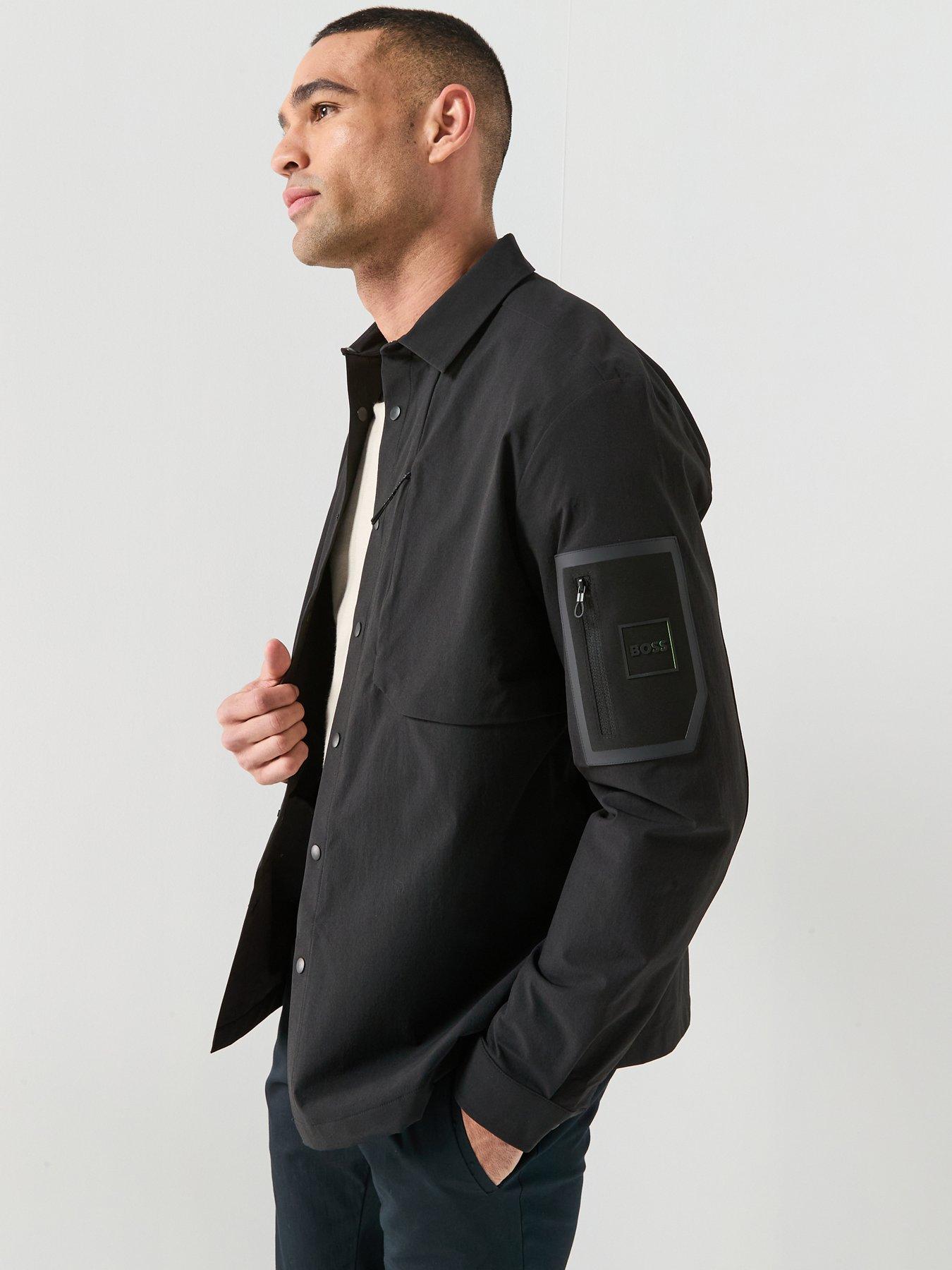 BOSS St_Globe Hexa L Relaxed Fit Overshirt - Black