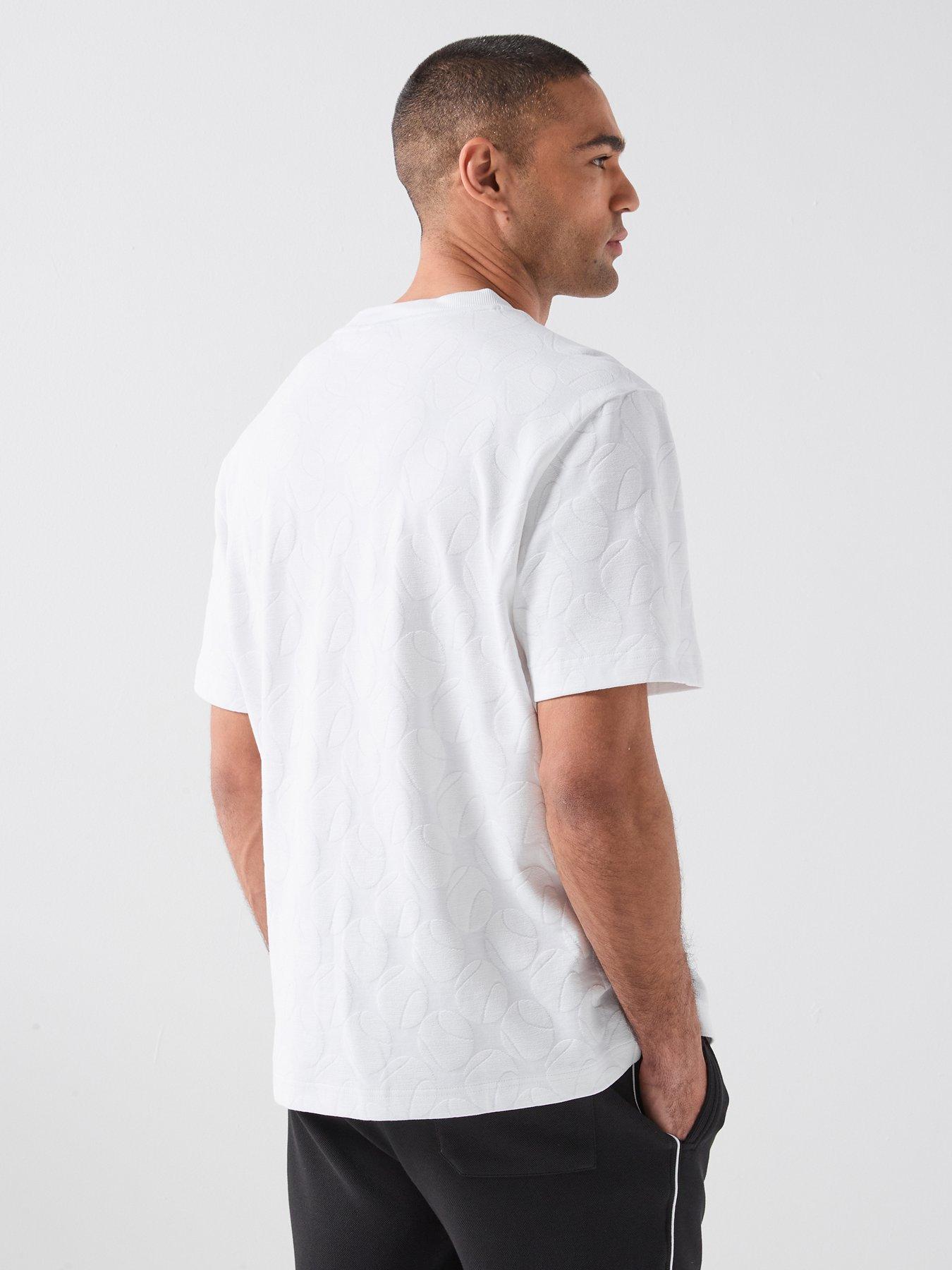 Image 2 of 4 of BOSS Jacquard Tennis Ball Design T-Shirt - White