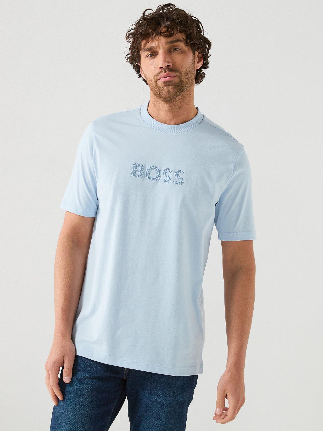 BOSS Rubber Logo T-Shirt - Light Blue