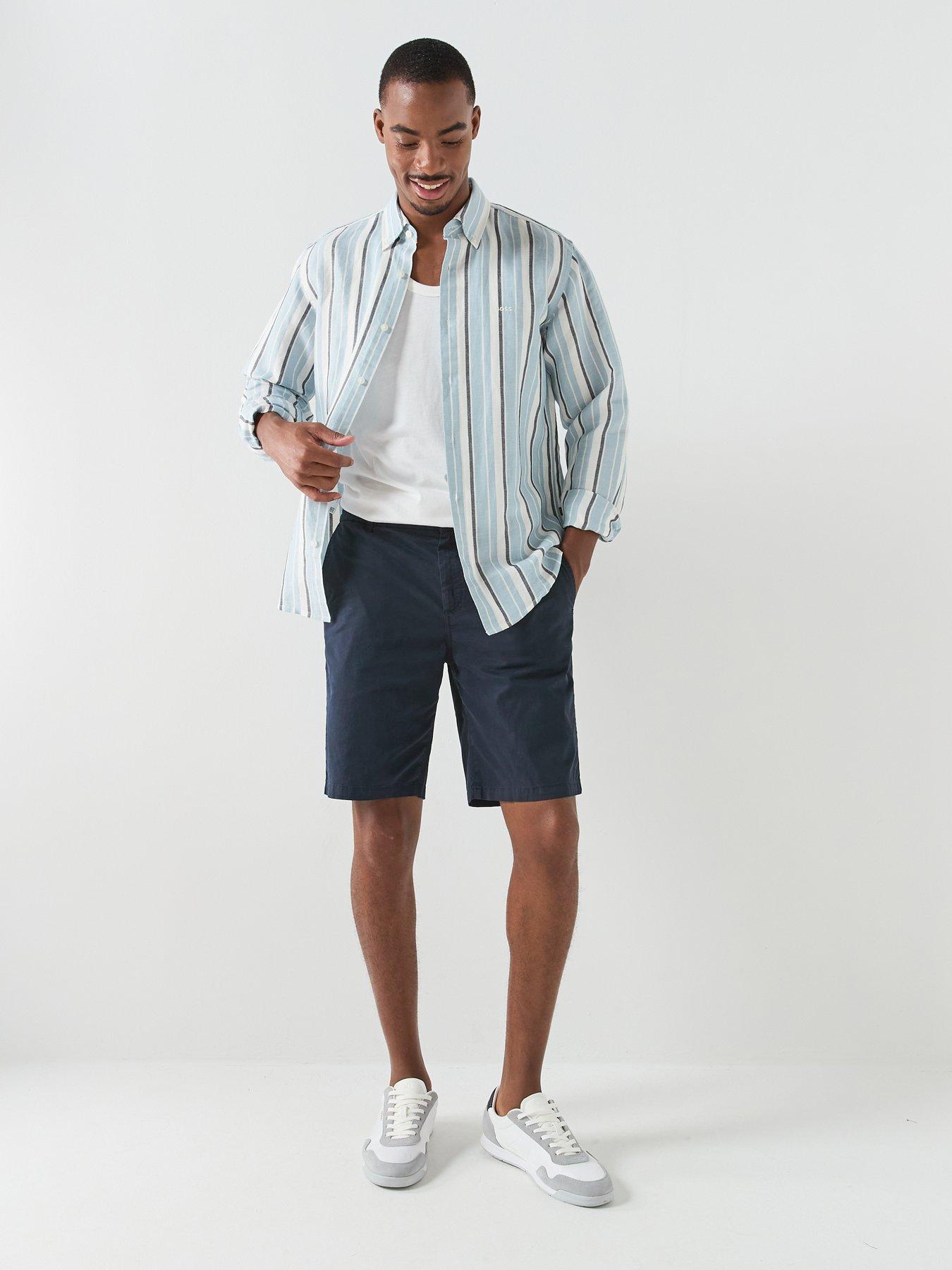 Image 5 of 5 of BOSS Ricoplus_M Relaxed Fit Pastel Stripe Shirt - Light Blue