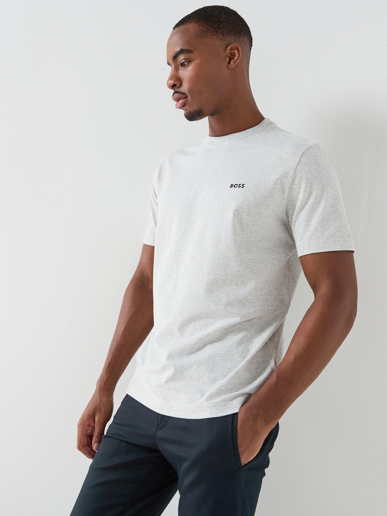 BOSS Regular Fit T-Shirt, Light Grey, Size Xl, Men
