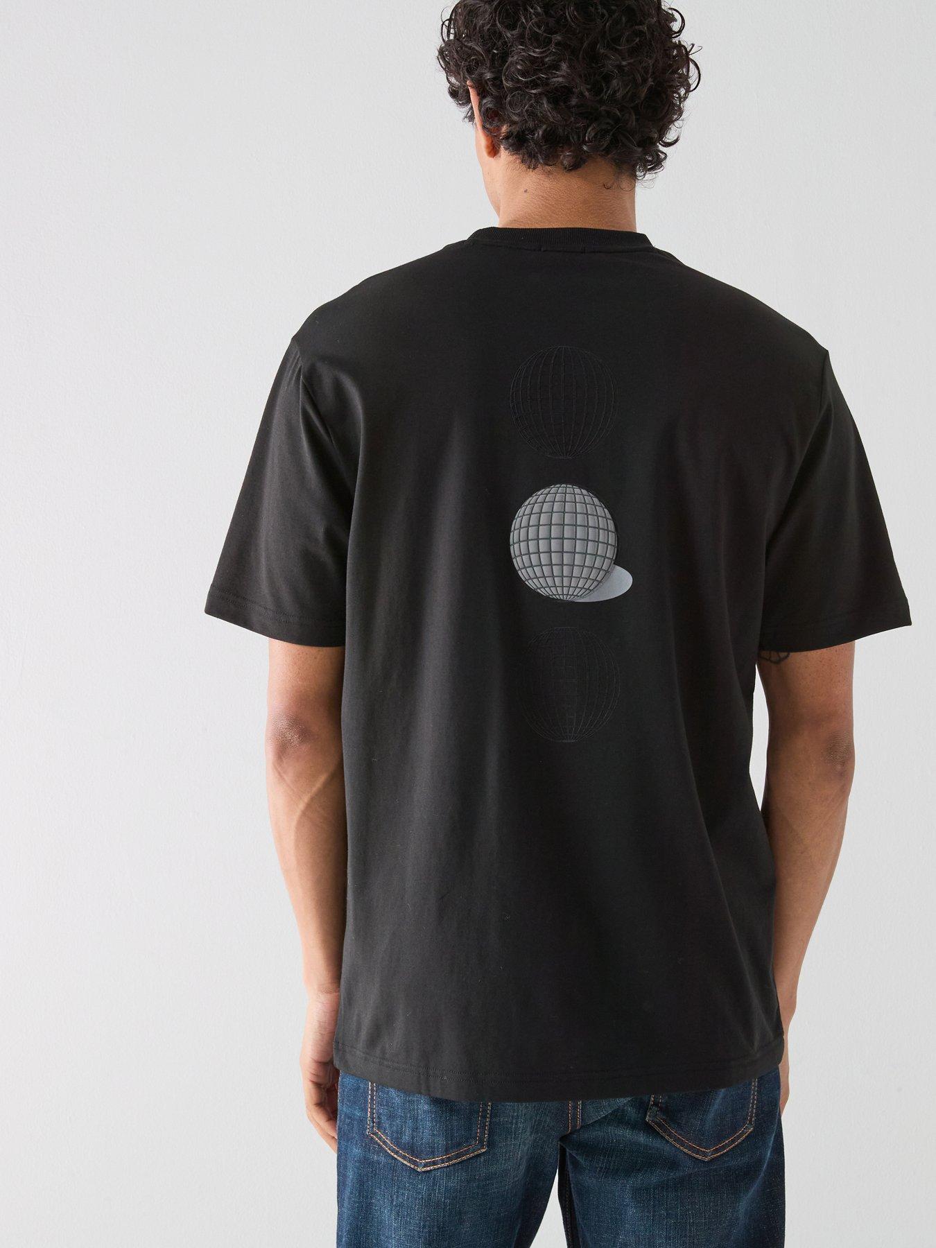 Image 1 of 6 of BOSS Terrace Graphic Relaxed Fit Back Print T-shirt - Black