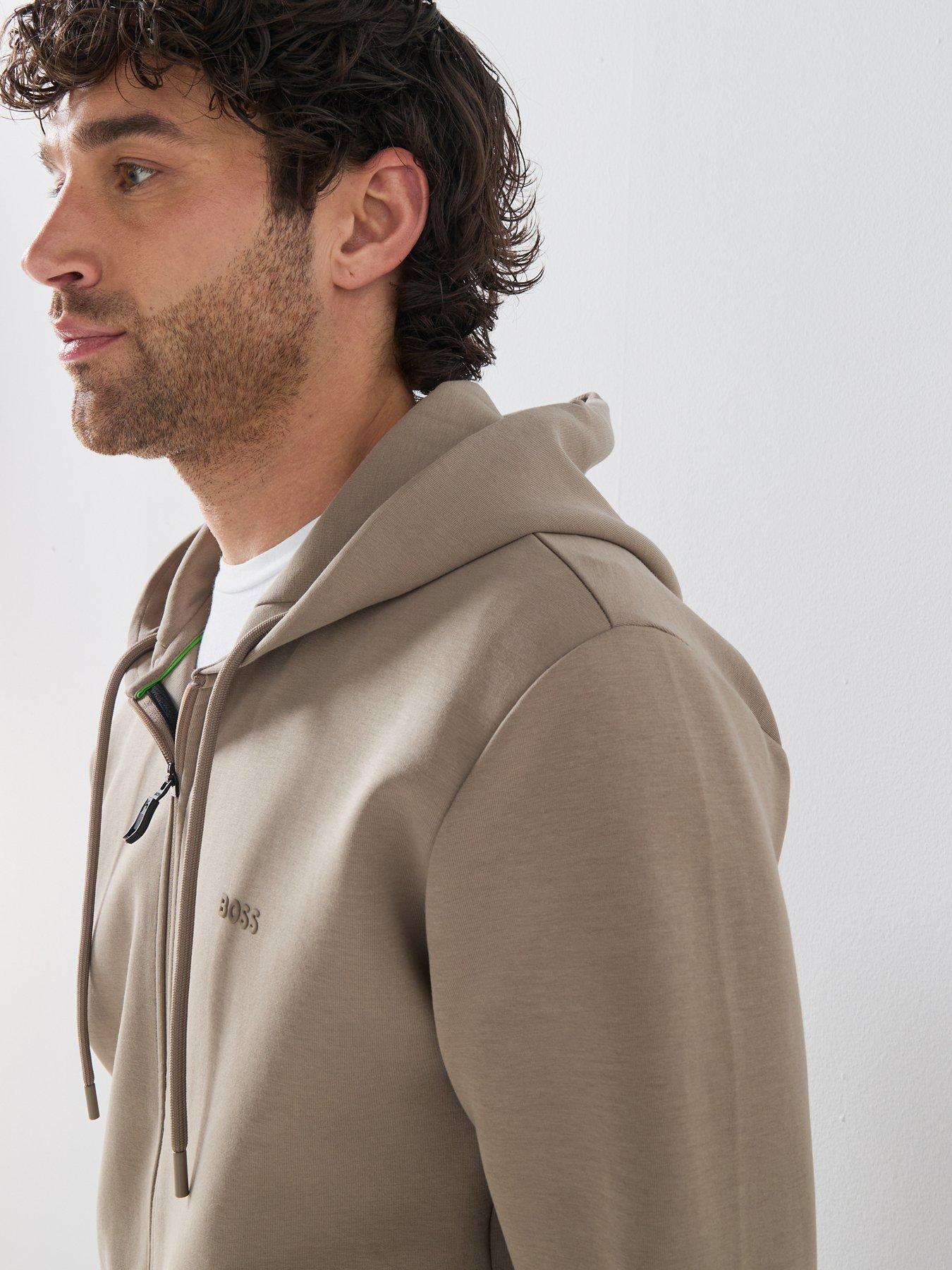 Image 4 of 6 of BOSS Saggy Full Zip Through Hoodie - Khaki