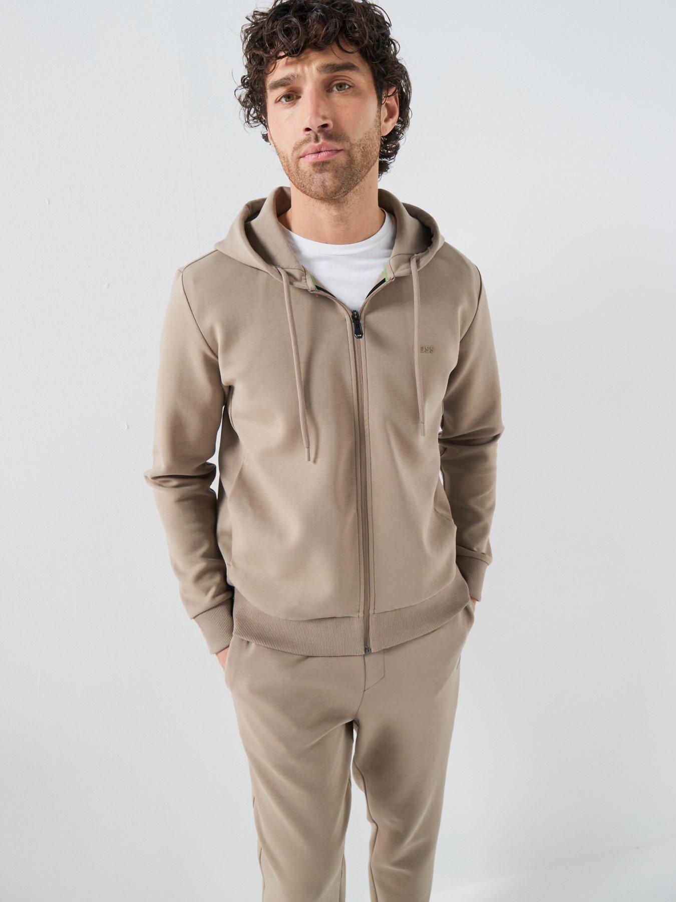 Image 5 of 6 of BOSS Saggy Full Zip Through Hoodie - Khaki