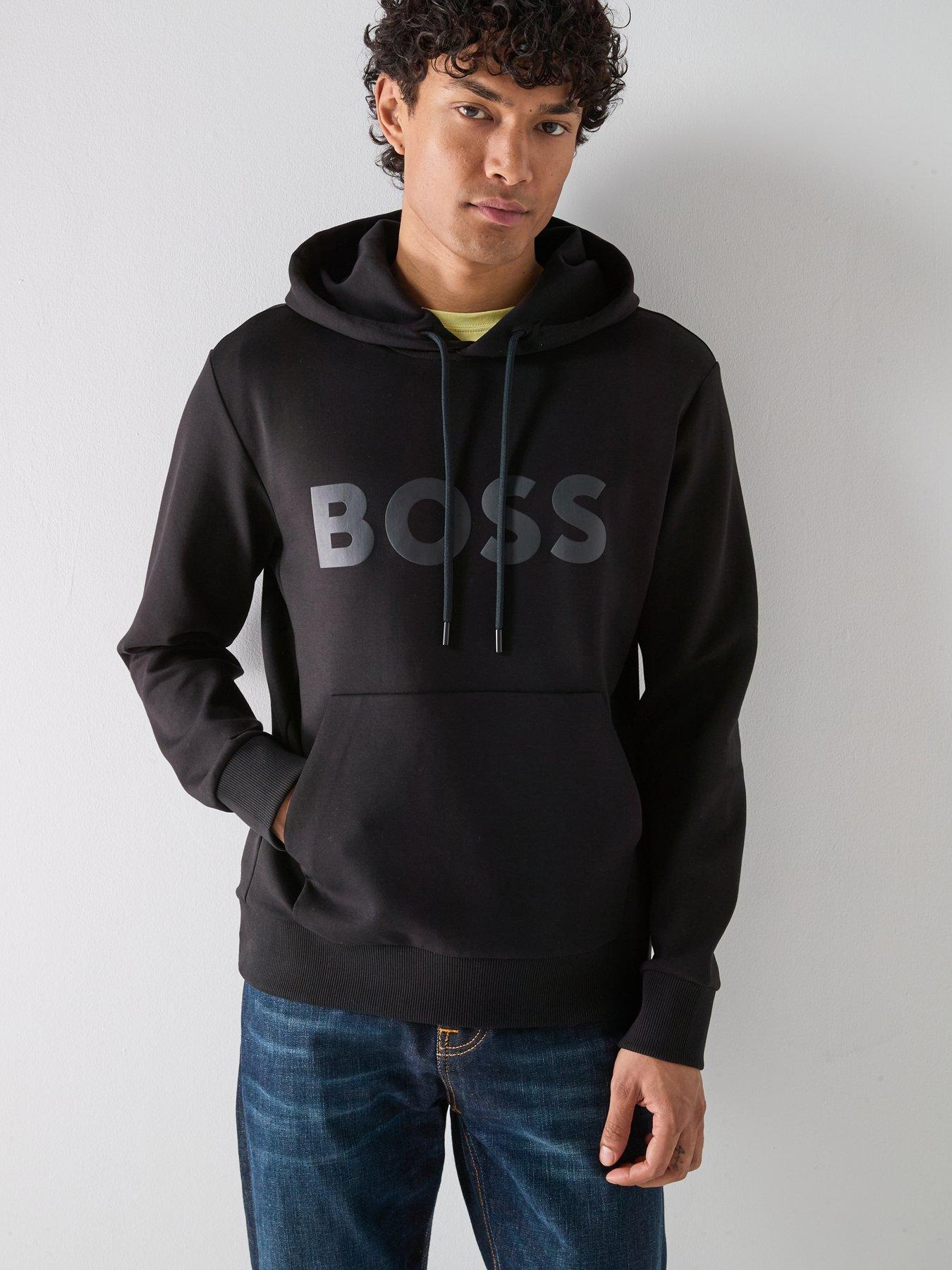 BOSS Soody Tonal Logo Regular Fit Hoodie - Black