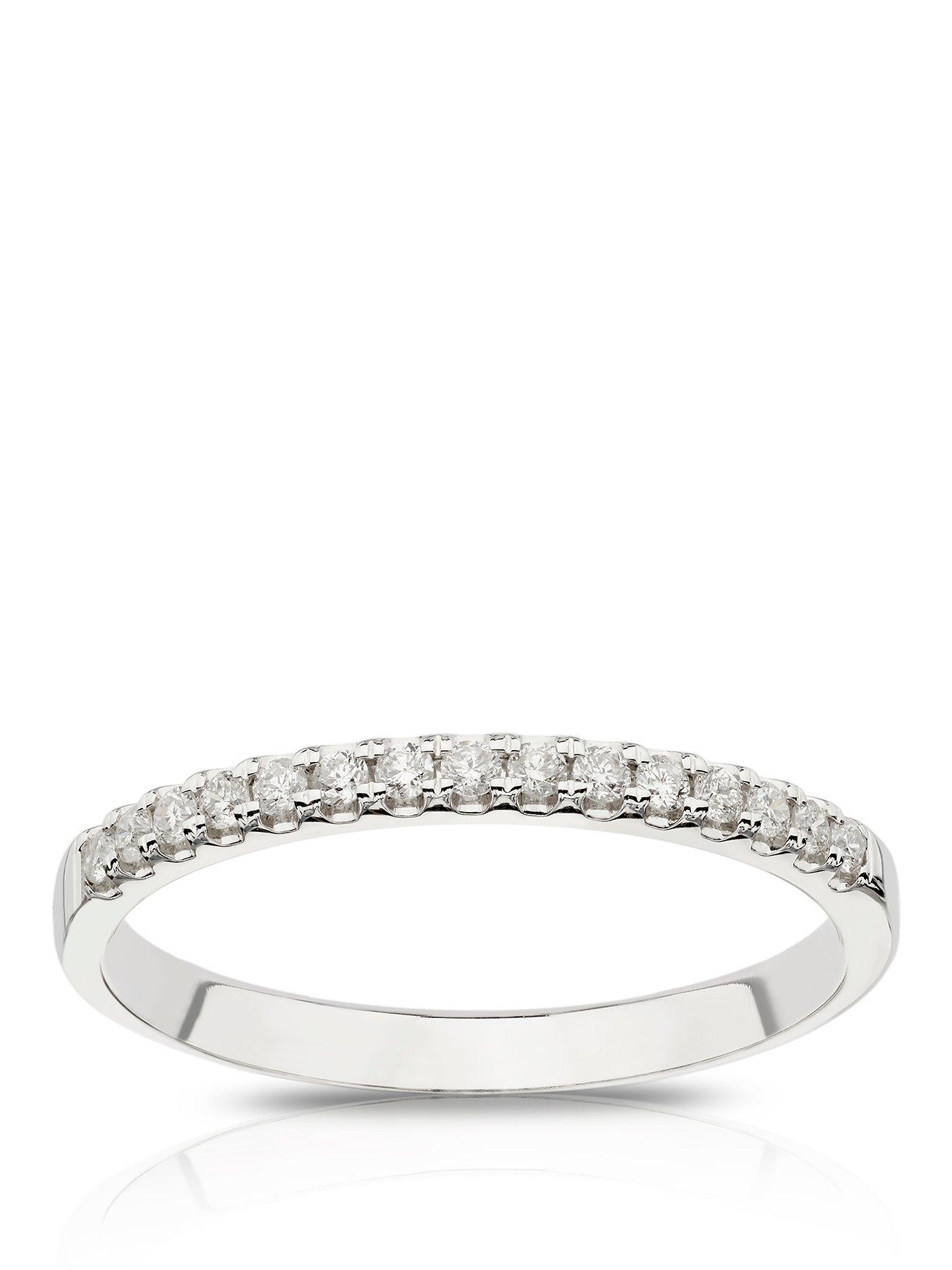 Ernest Jones Platinum Claw Set Eternity 015Ct Diamond Ring - White