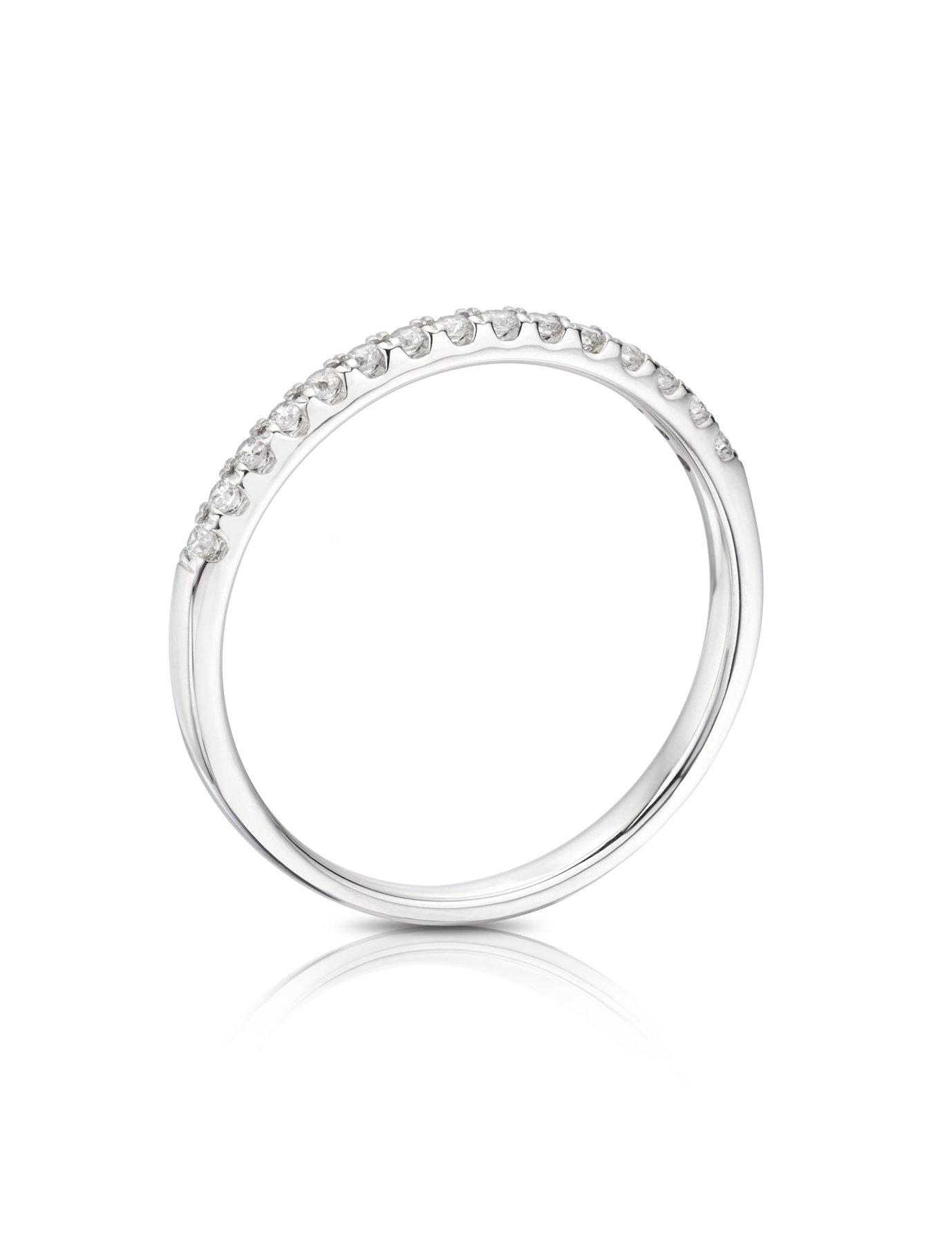 Image 3 of 4 of Ernest Jones 18Ct Gold Claw Set Eternity 0.15Ct Diamond Ring - White