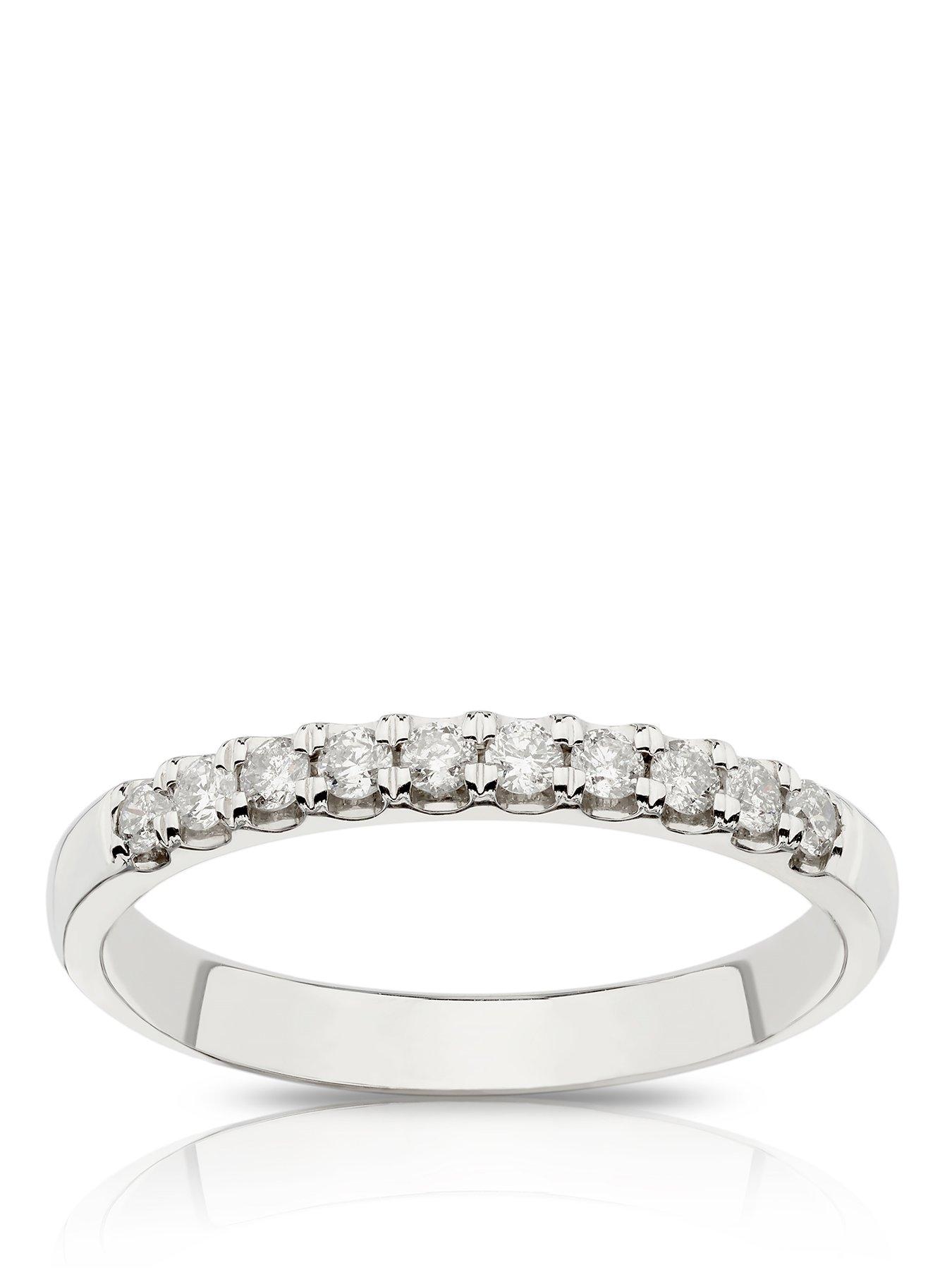 Ernest Jones 14Ct Gold Claw Set Eternity 025Ct Diamond Ring - White