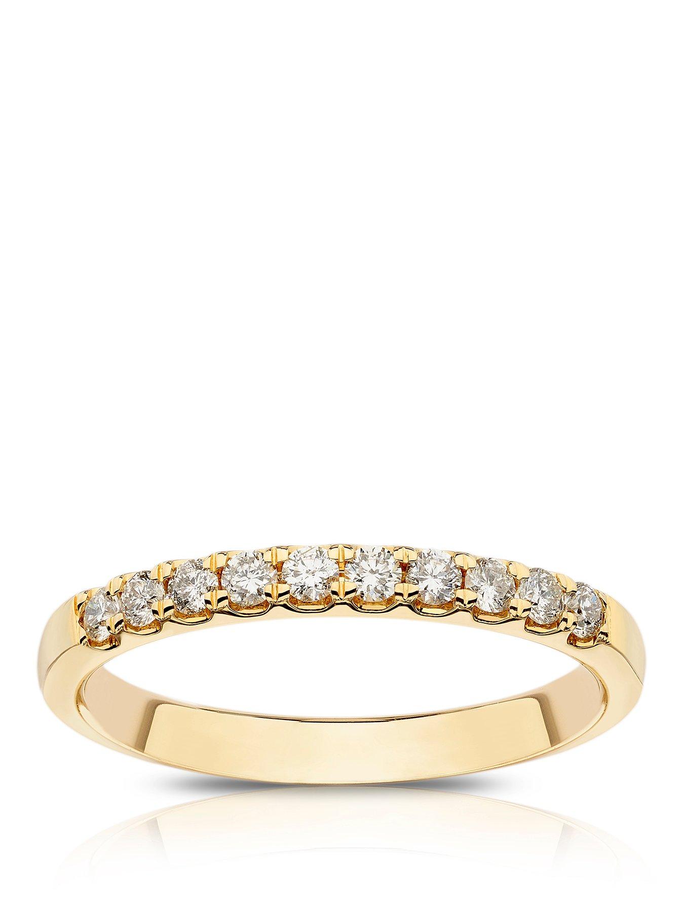 Ernest Jones 14Ct Gold Claw Set Eternity 025Ct Diamond Ring