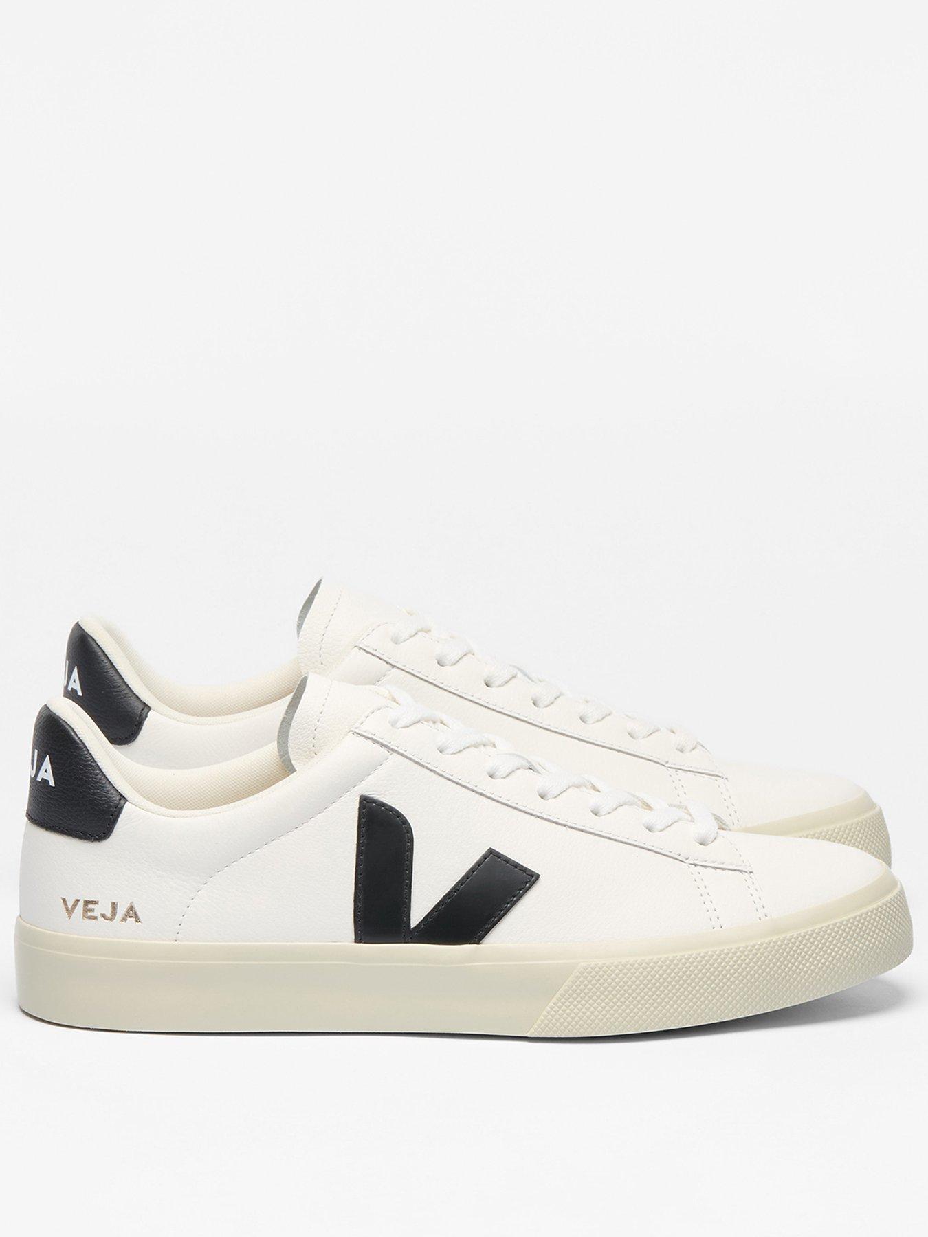 Veja Mens Campo Leather Trainers - White Black