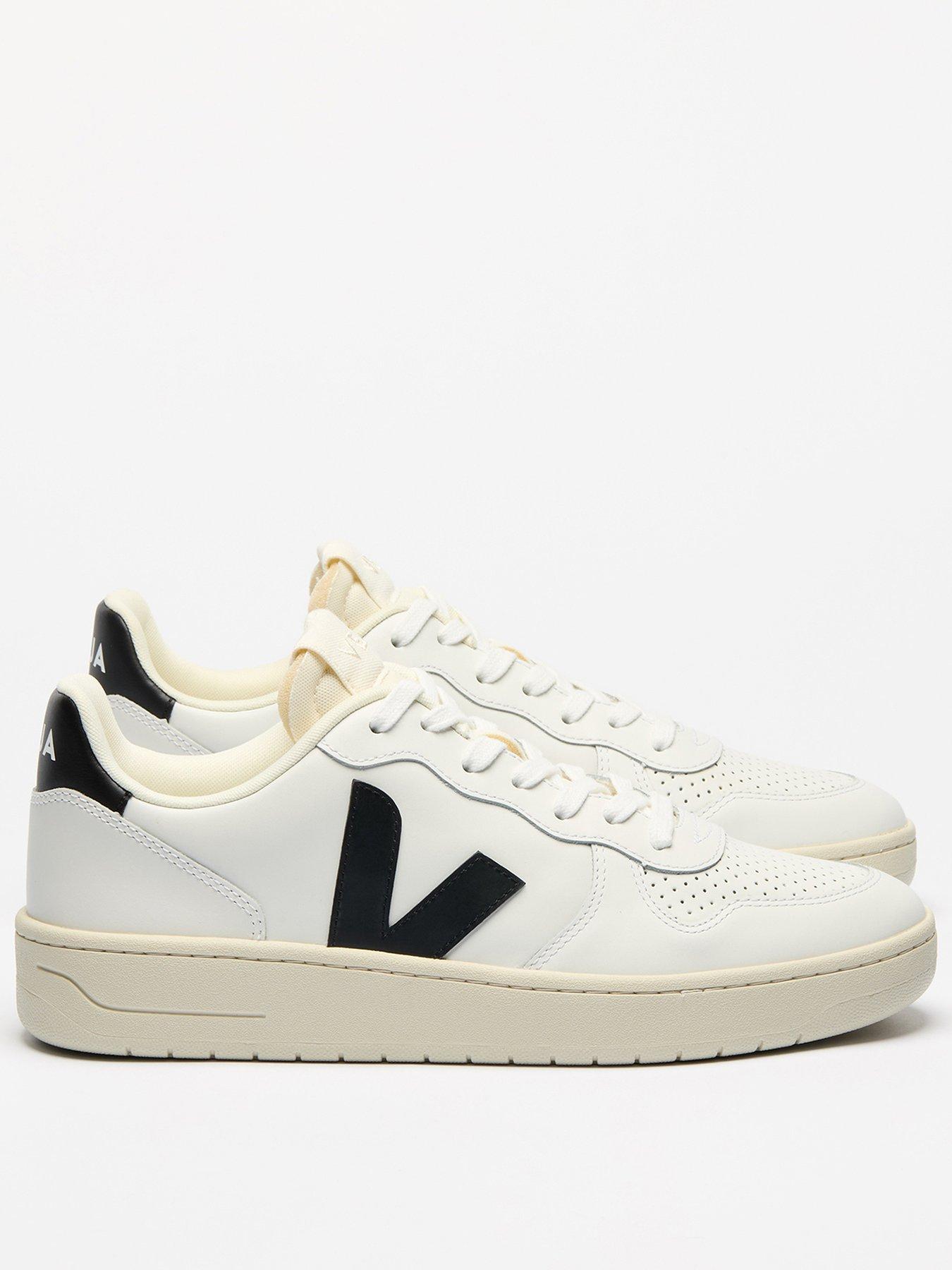Veja Mens V-10 Prime Leather Trainers - White