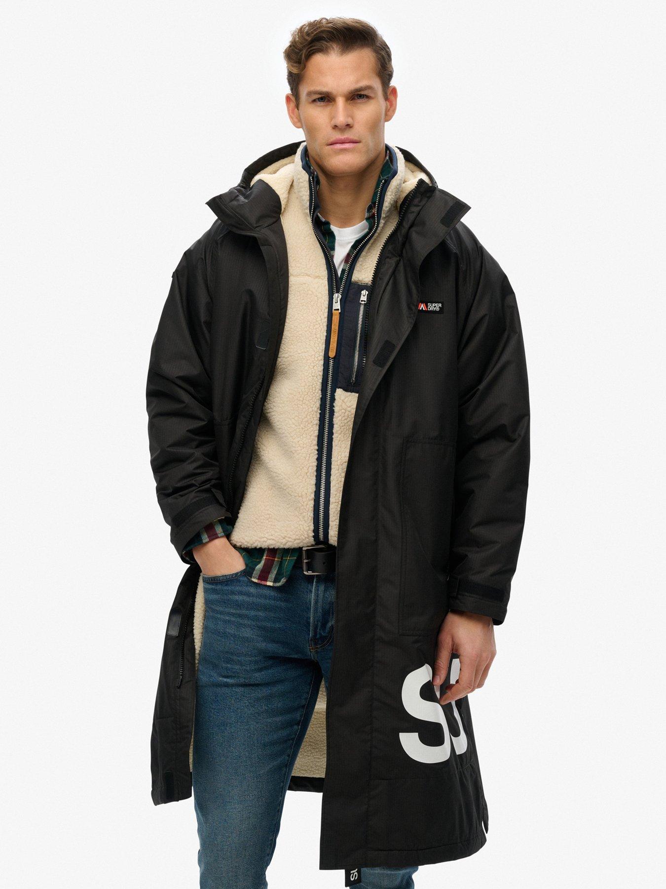 Superdry Waterproof Logo Hooded Changing Robe - Black