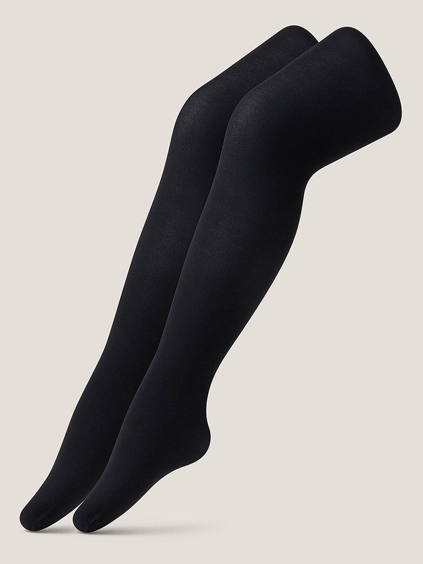 Image 2 of 3 of Monsoon Girls 2 Pack 40 Denier Tights - Black