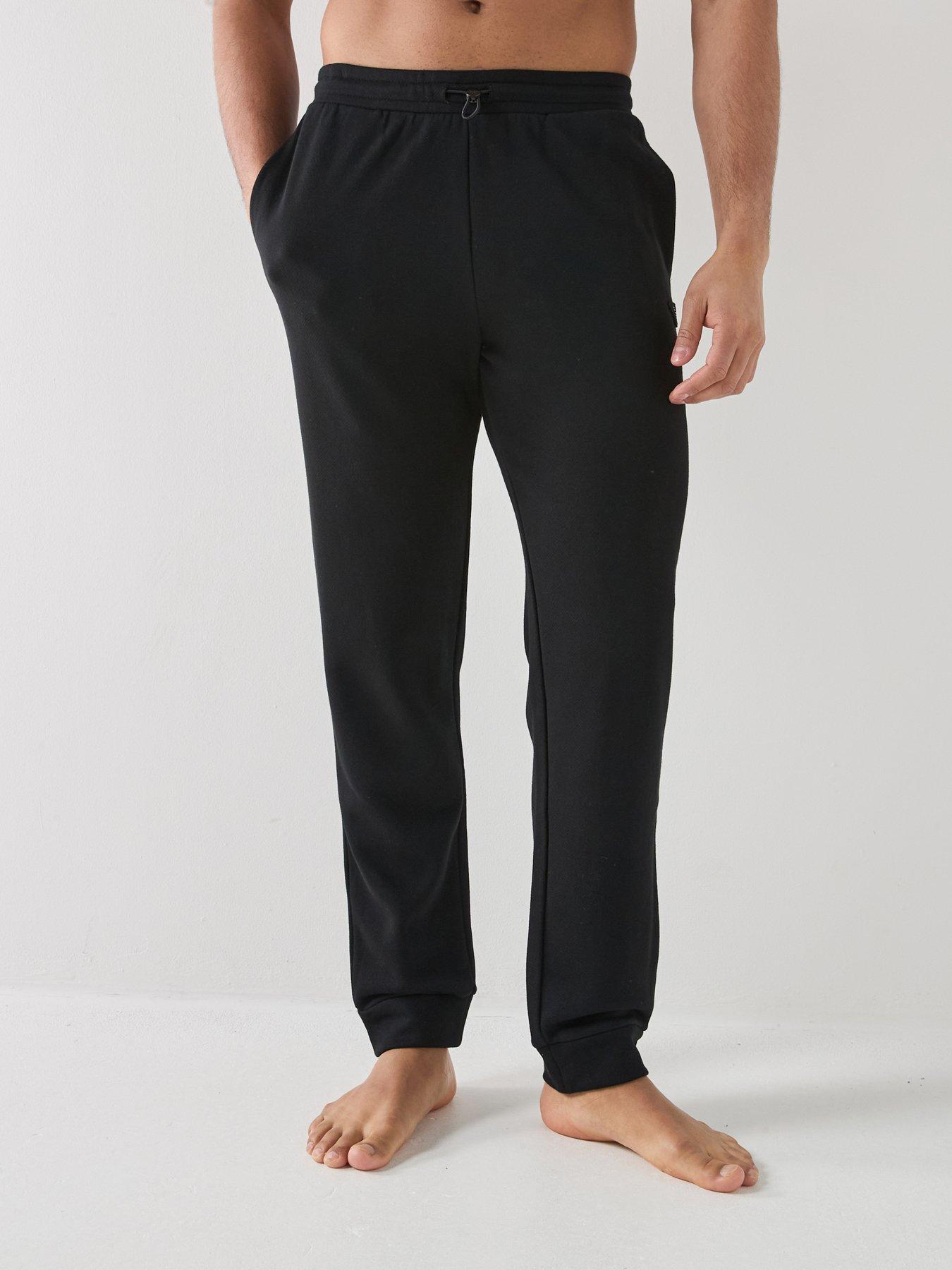 Emporio Armani Bodywear Terry Modal Cuffed Loungewear Pants - Black