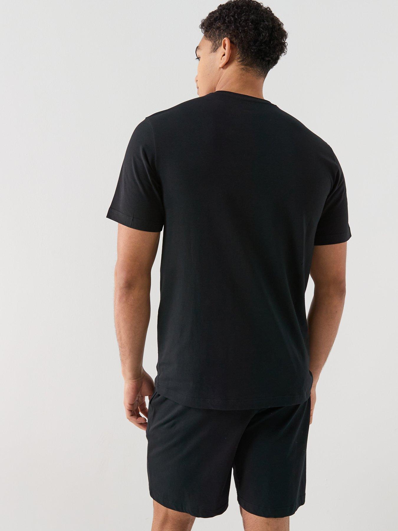 Image 2 of 6 of Emporio Armani Bodywear Megalogo Shortie Pyjama Set - Black
