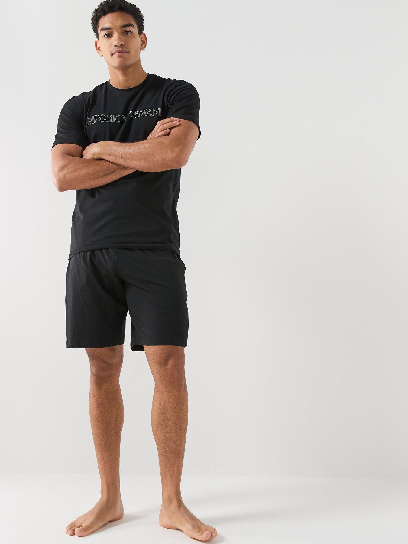 Image 3 of 6 of Emporio Armani Bodywear Megalogo Shortie Pyjama Set - Black