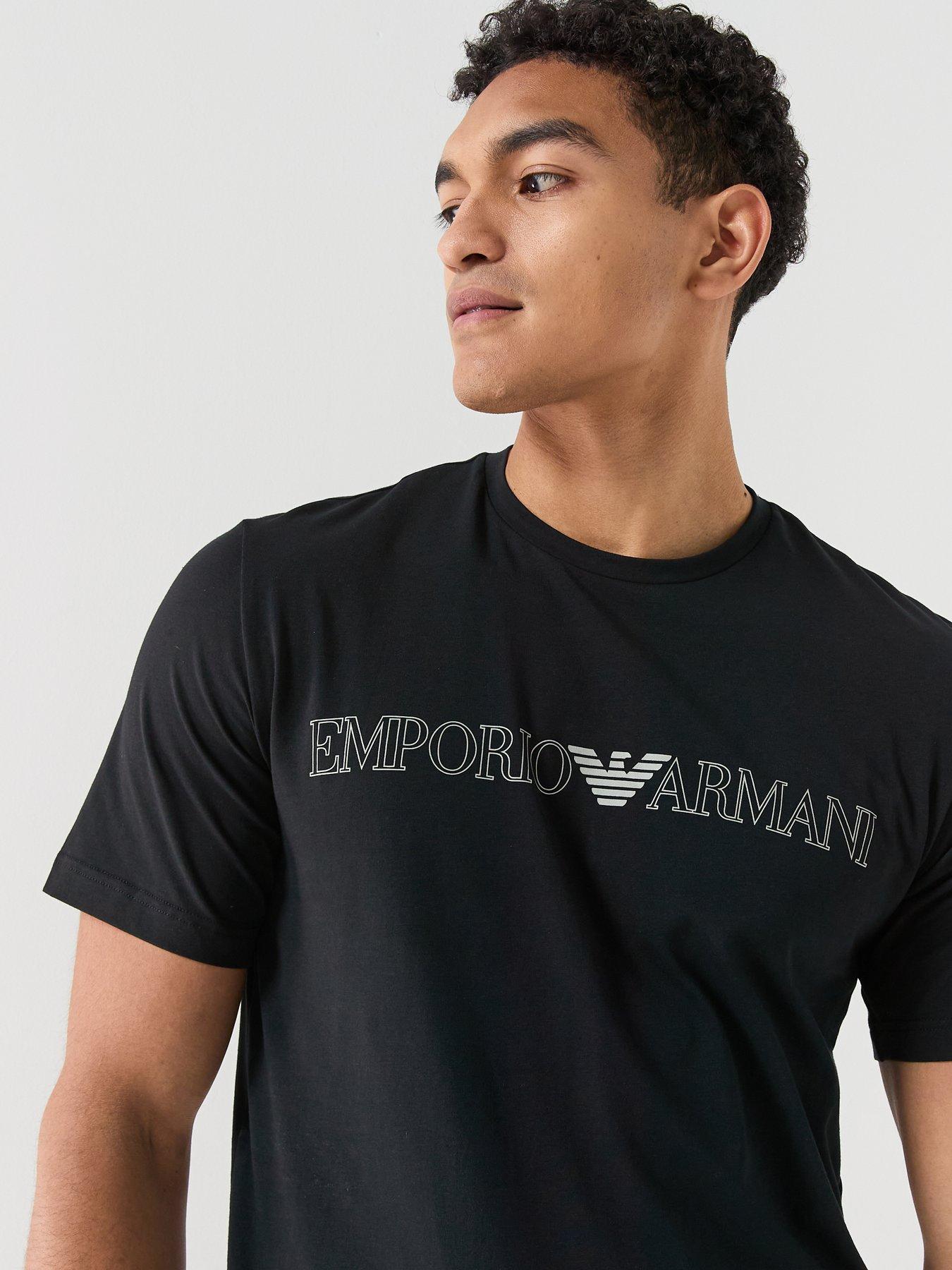 Image 4 of 6 of Emporio Armani Bodywear Megalogo Shortie Pyjama Set - Black