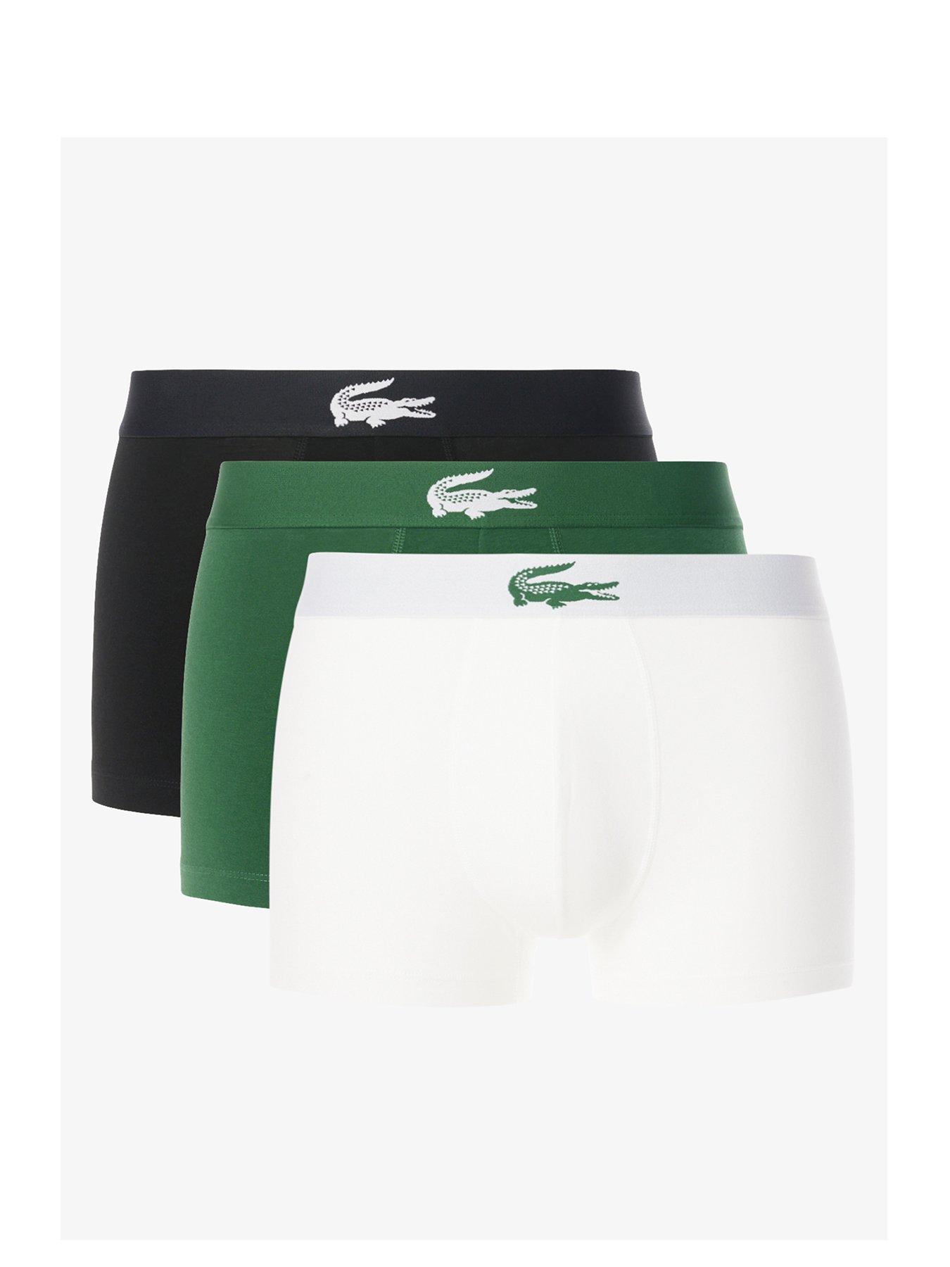 Lacoste 3-Pack Stretch Cotton Crocodile Waist Boxers