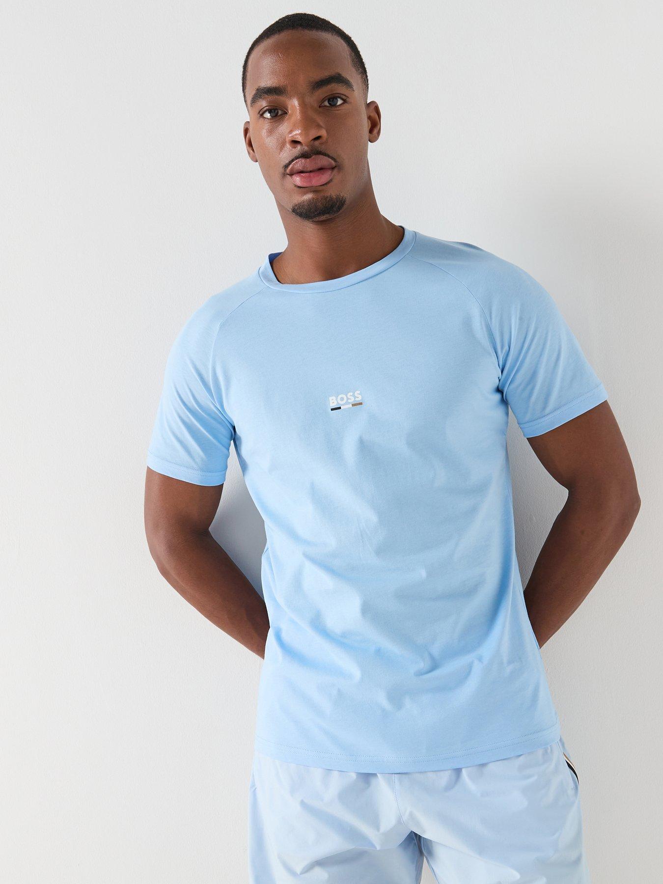 BOSS Bodywear Slim Fit Stripe T-Shirt - Light Blue