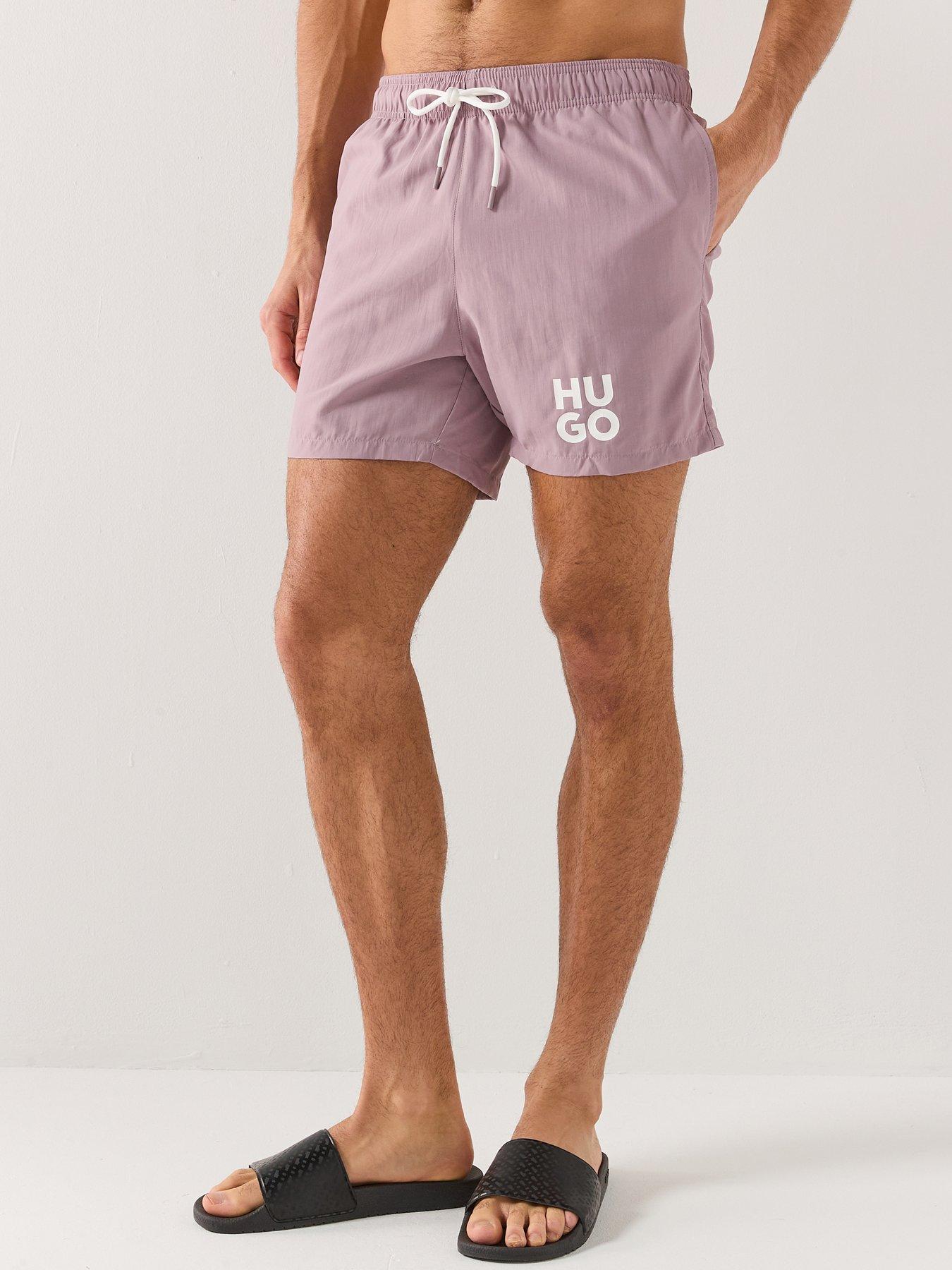 HUGO Paolo Small Logo Swim Shorts - Light Pink