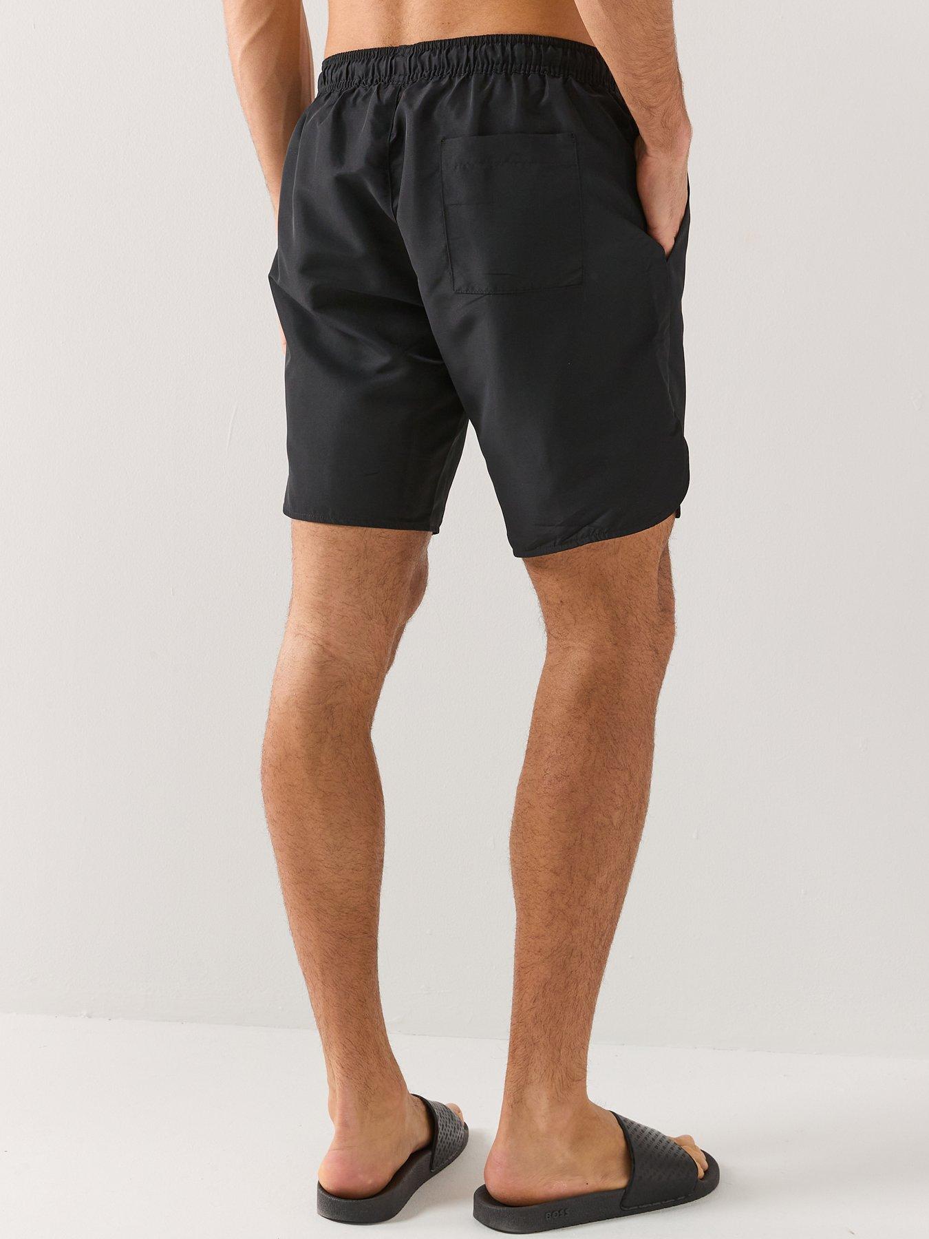 Image 2 of 4 of HUGO Spray Logo Swim Shorts - Black