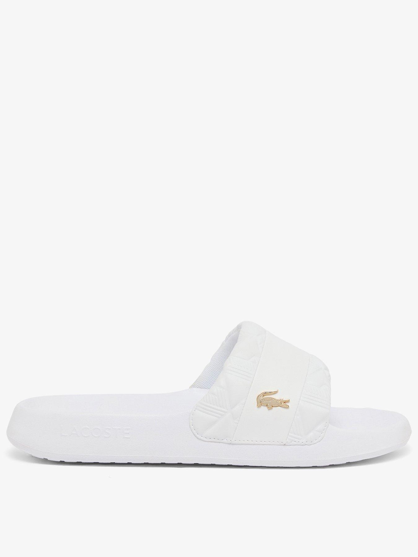 Lacoste Serve Hybrid Sliders, White, Size 6, Men