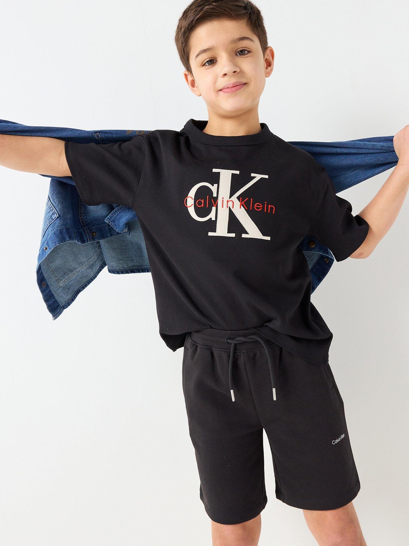 Calvin Klein Jeans Boys Applique Short Sleeve T-Shirt - Black