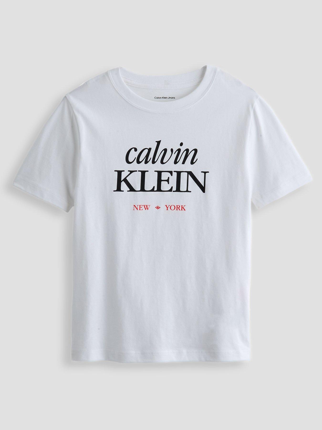 Calvin Klein Jeans Boys Logo Short Sleeve T-Shirt - White